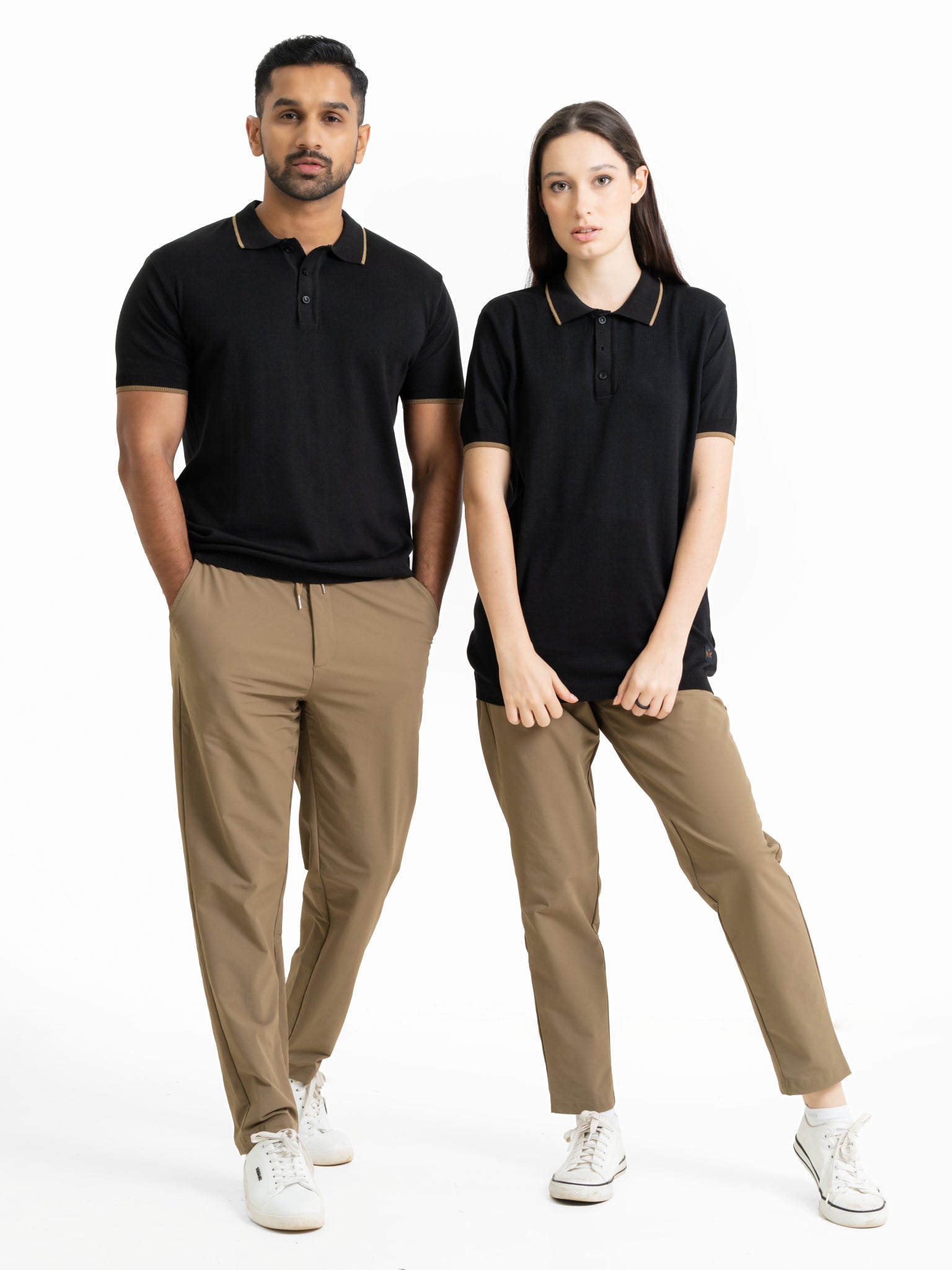DEEDAT PORTOFINO Polo Tee Shirt - Black