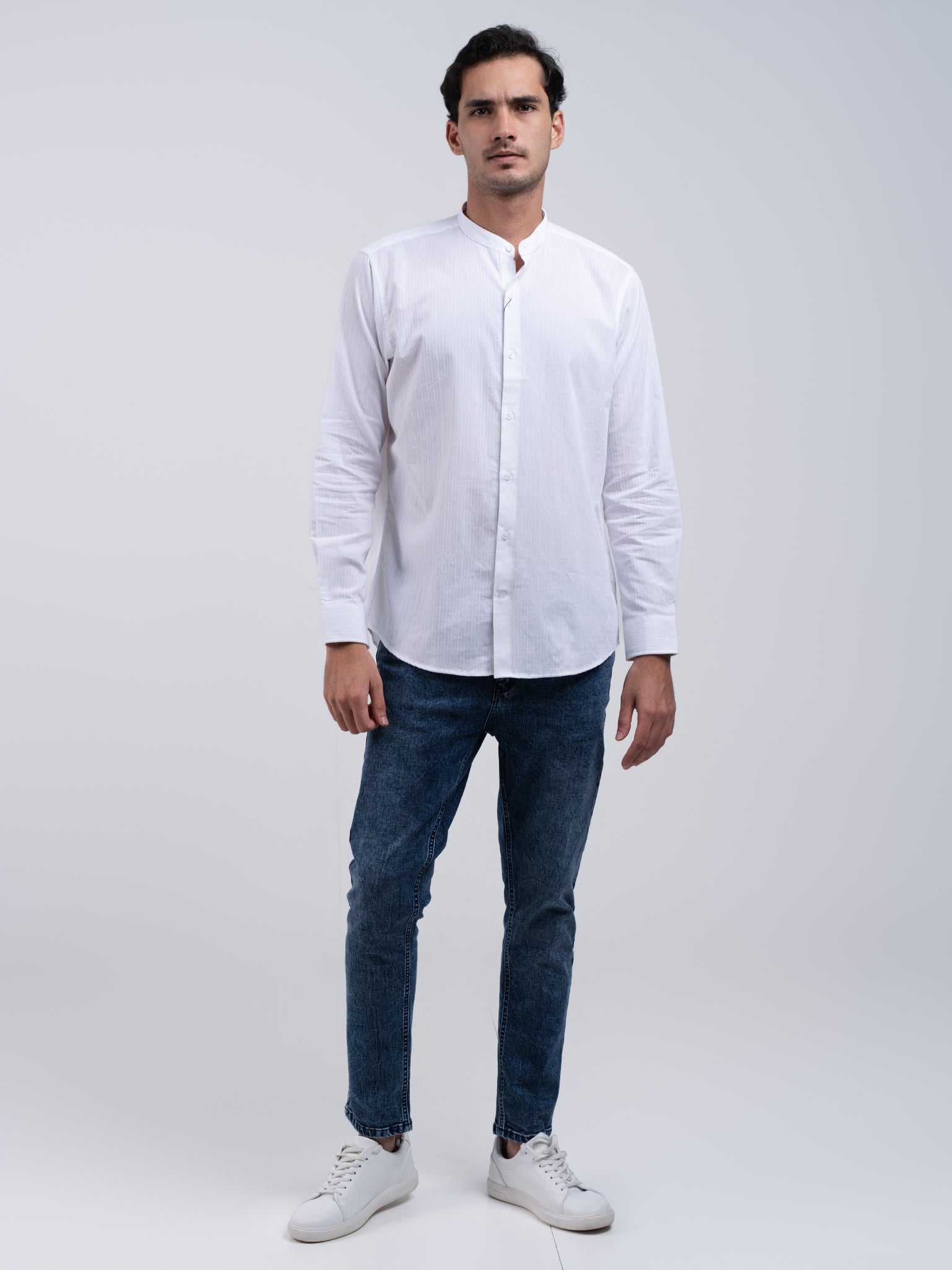 DEEDAT TUSCAN HUES Regular Fit Long Sleeve Casual Shirt - White