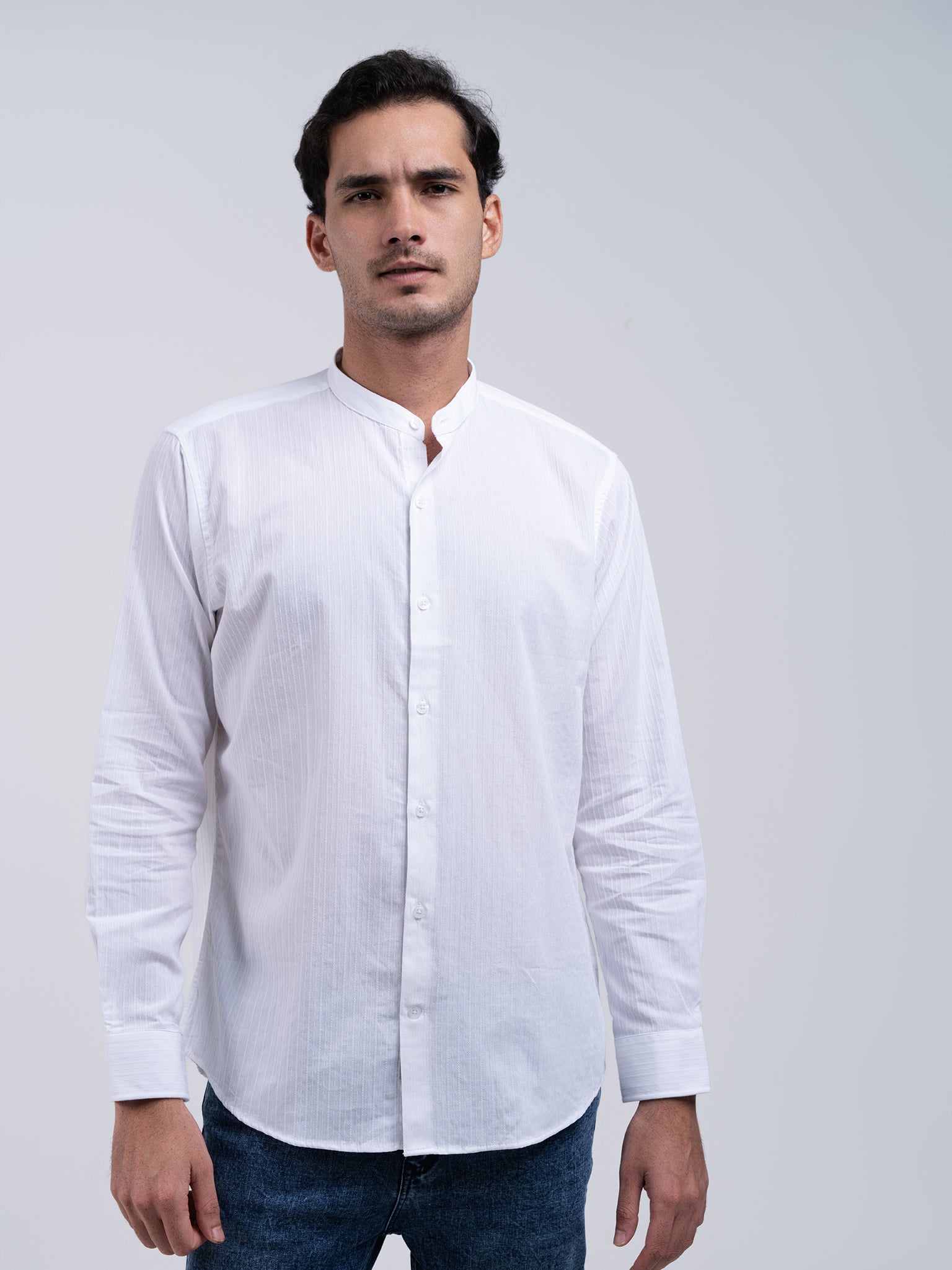 DEEDAT TUSCAN HUES Regular Fit Long Sleeve Casual Shirt - White