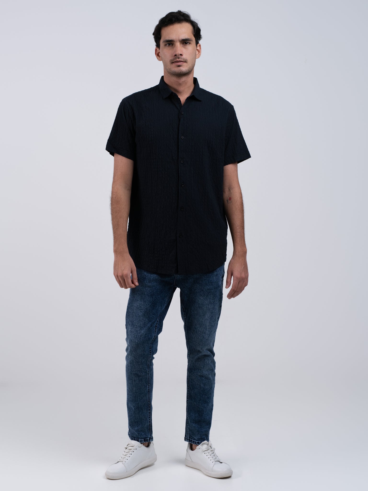 DEEDAT Regular Fit Casual Shirt - Black