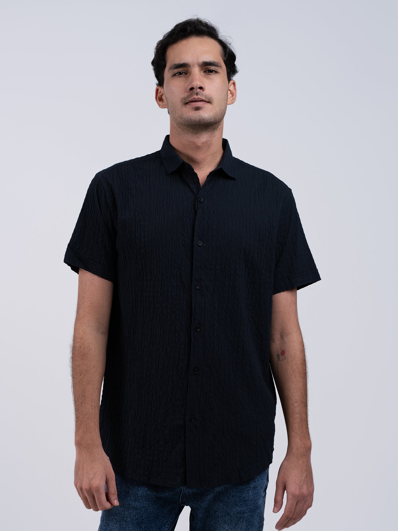 DEEDAT Regular Fit Casual Shirt - Black