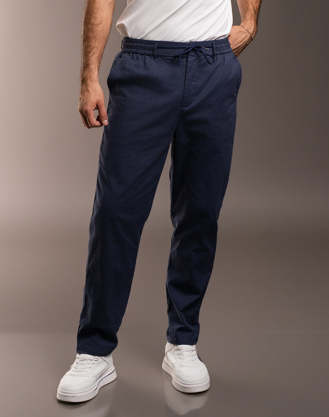 DEEDAT Regular Fit Casual Pant - Navy