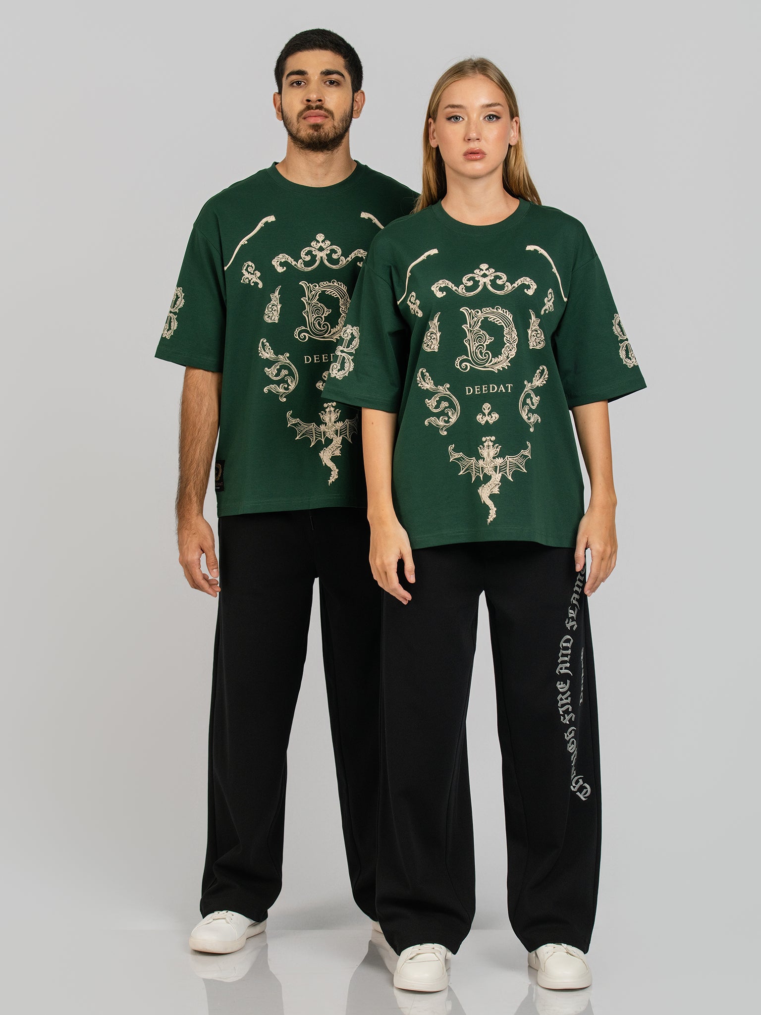 DEEDAT WINGS OF FIRE WALKER Oversized Uni Sex Tees - Green