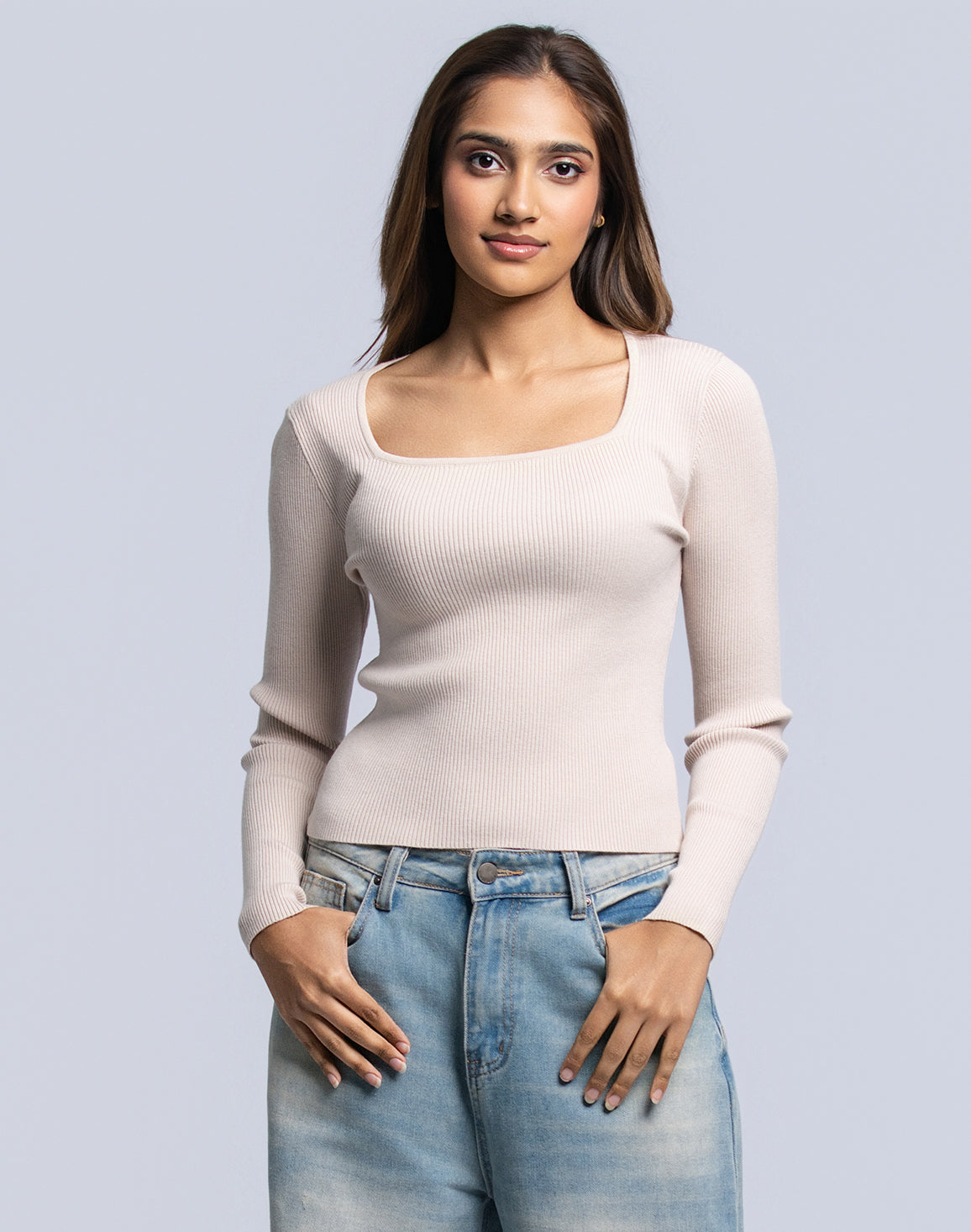 DEEDAT PORTOFINO Women's Square Neck Tees - Beige