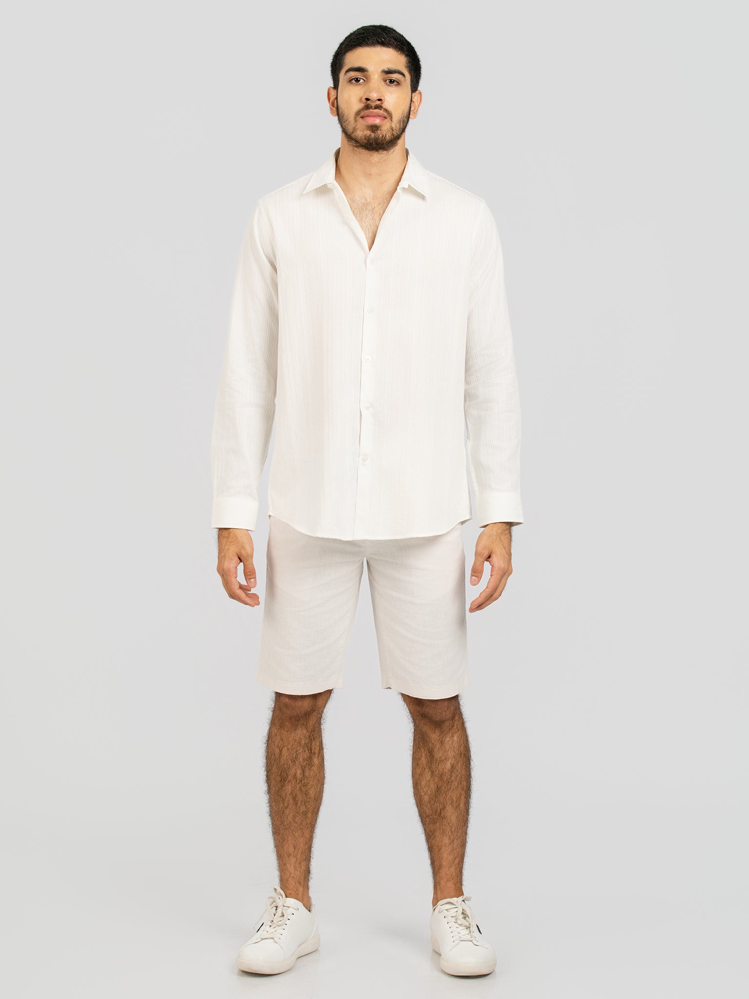 DEEDAT Regular Fit Long Sleeve Casual Shirt - White