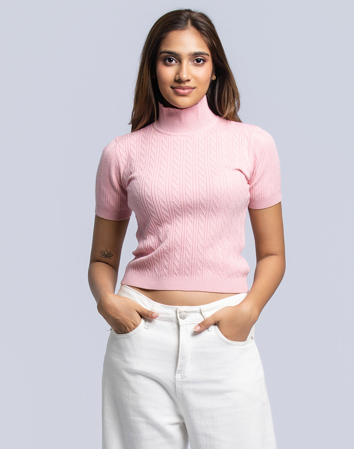 DEEDAT PORTOFINO Women's High Neck Tees - Pink