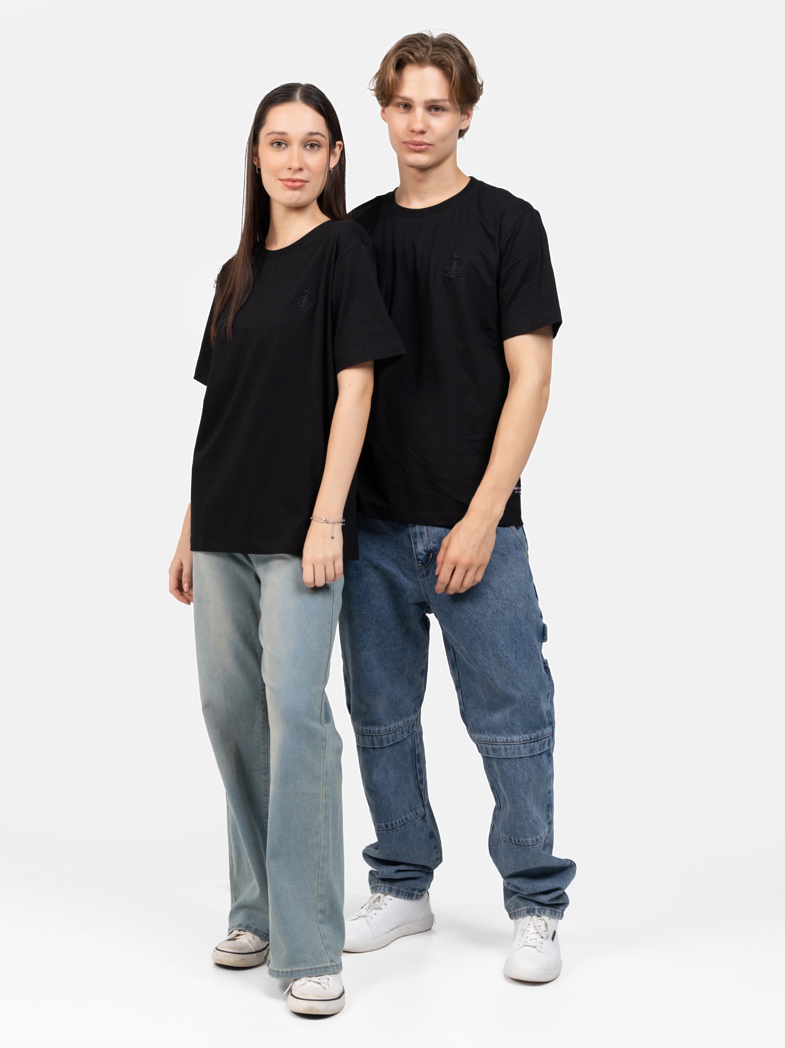 DEEDAT Crew Neck Regular Fit Short Sleeve Tee - Black