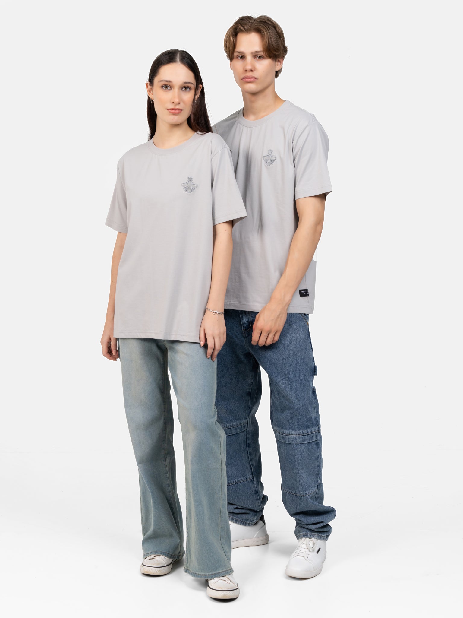 DEEDAT Crew Neck Regular Fit Short Sleeve Tee - Gray
