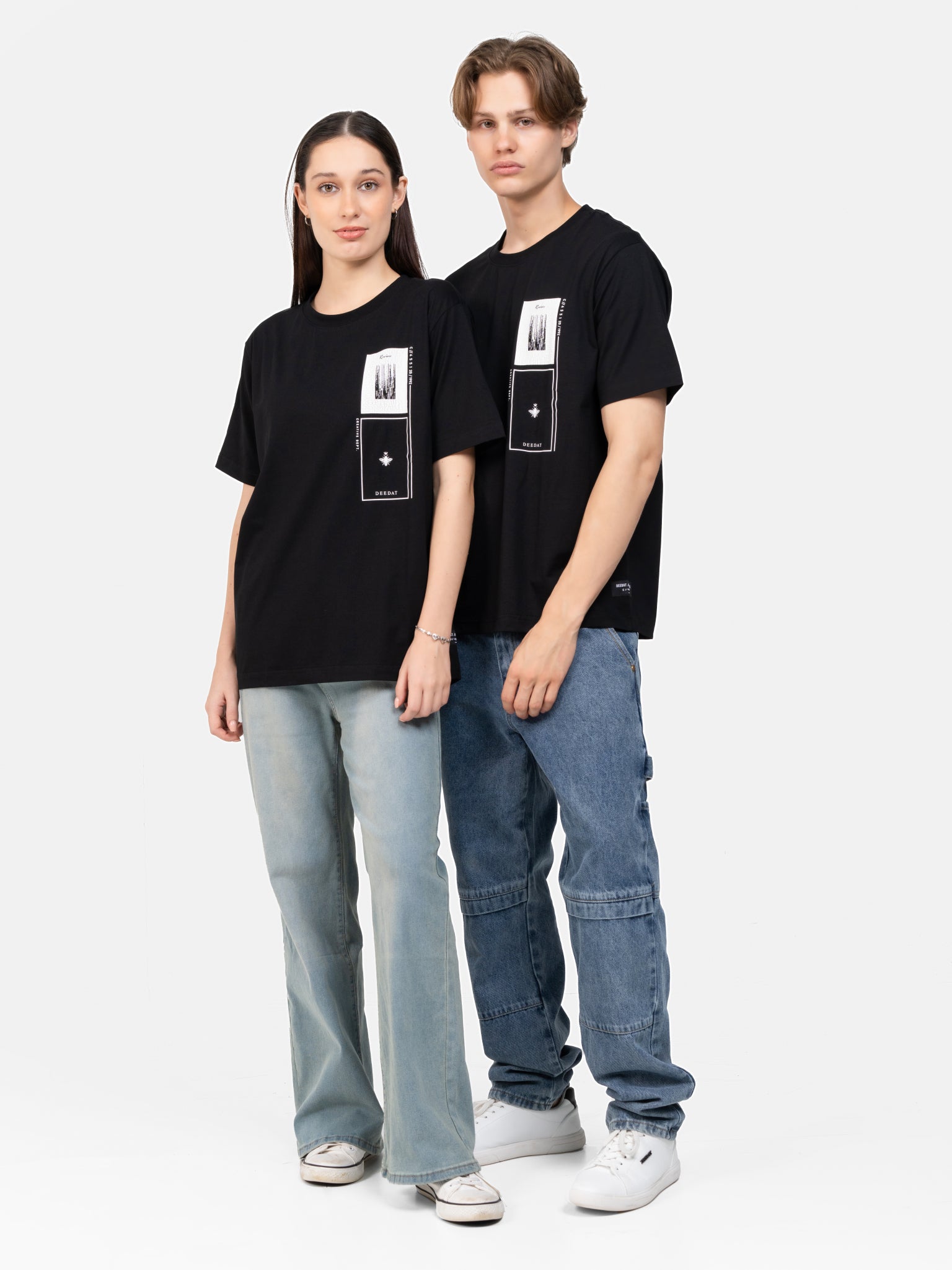 DEEDAT Crew Neck Regular Fit Tee - Black