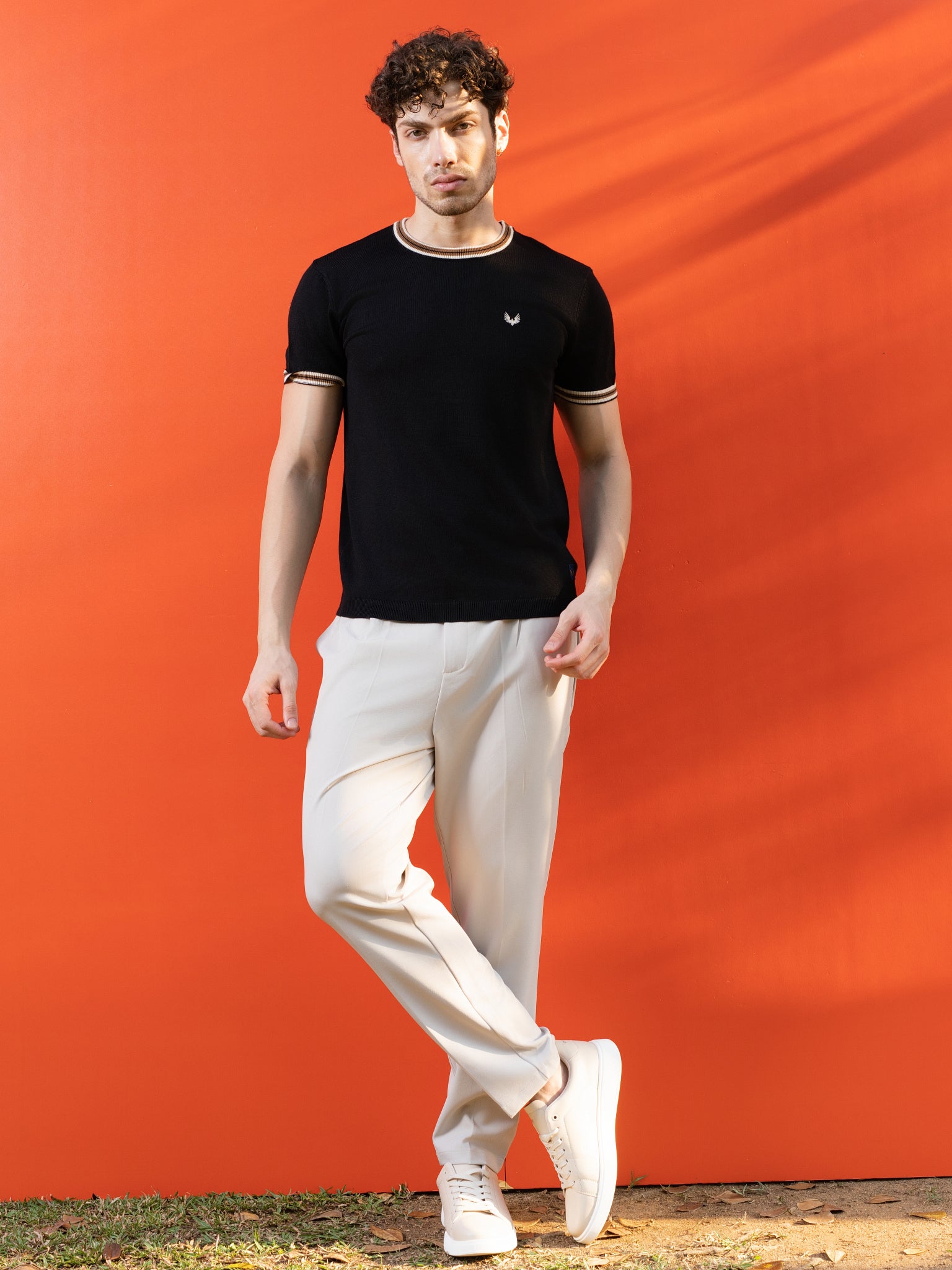 DEEDAT PORTOFINO Crew Neck Tees - Black