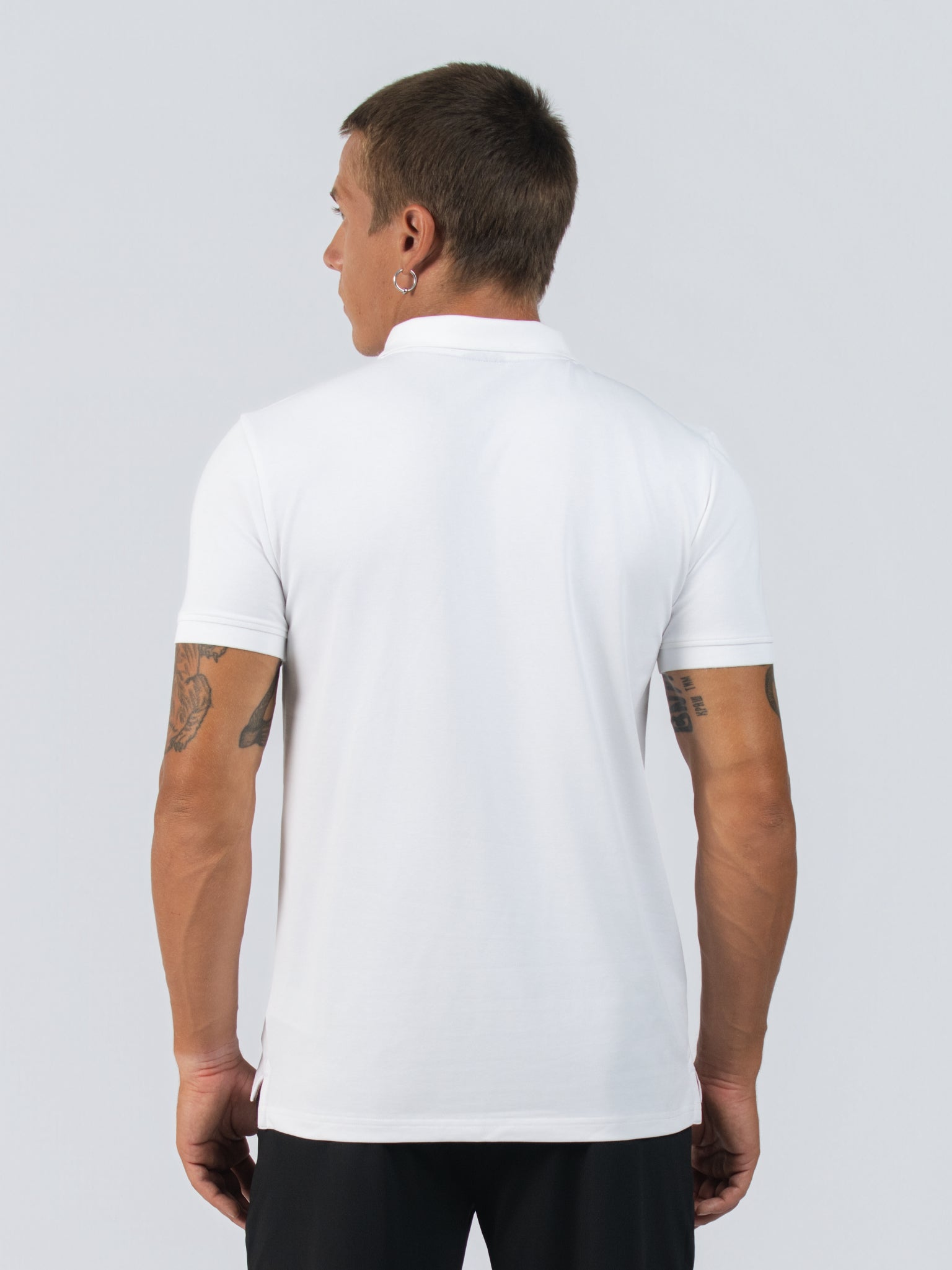 DEEDAT Short Sleeve Polo Slim Fit Tees - White