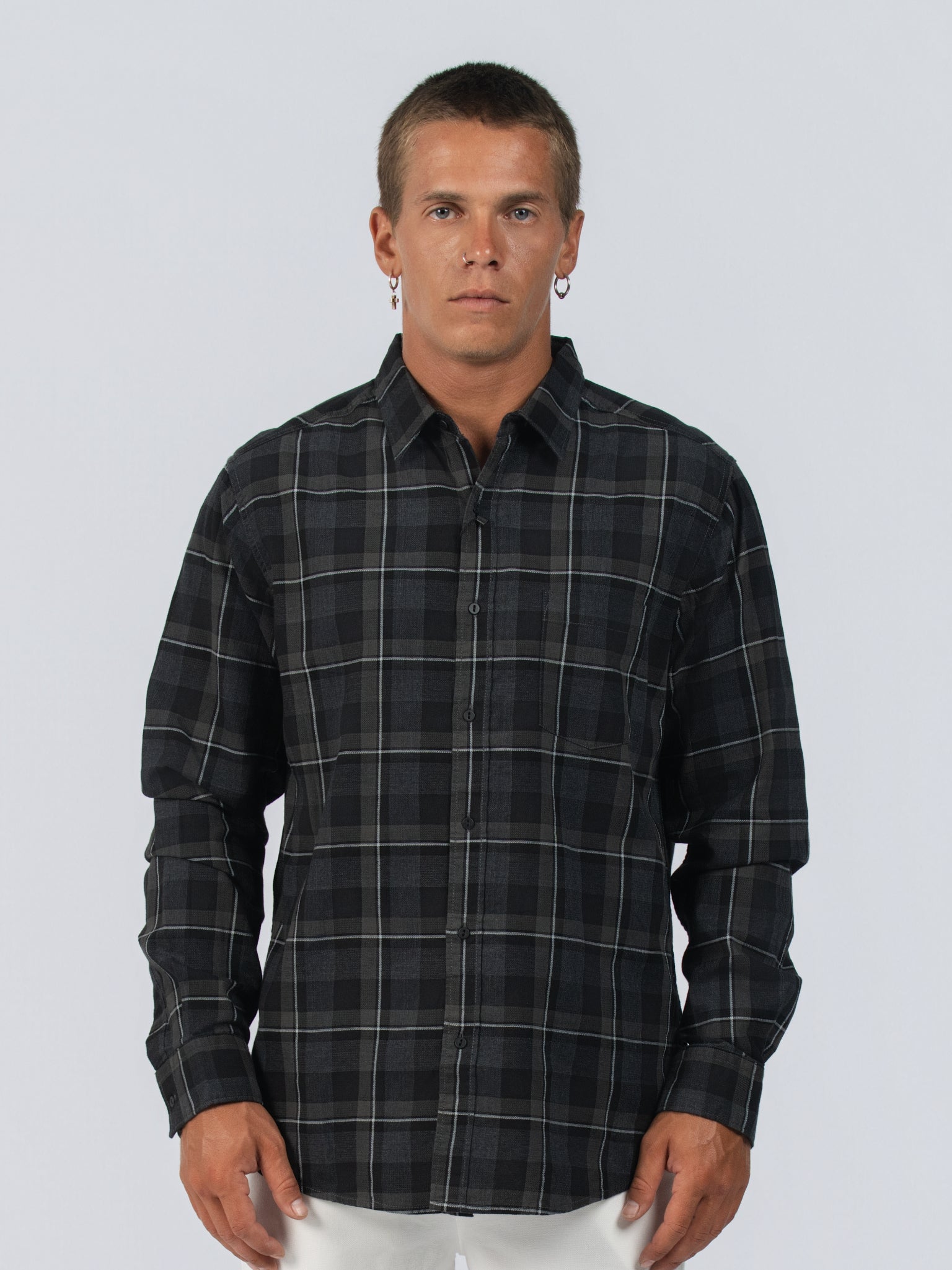 DEEDAT Slim Fit Long Sleeve Shirt - Grey