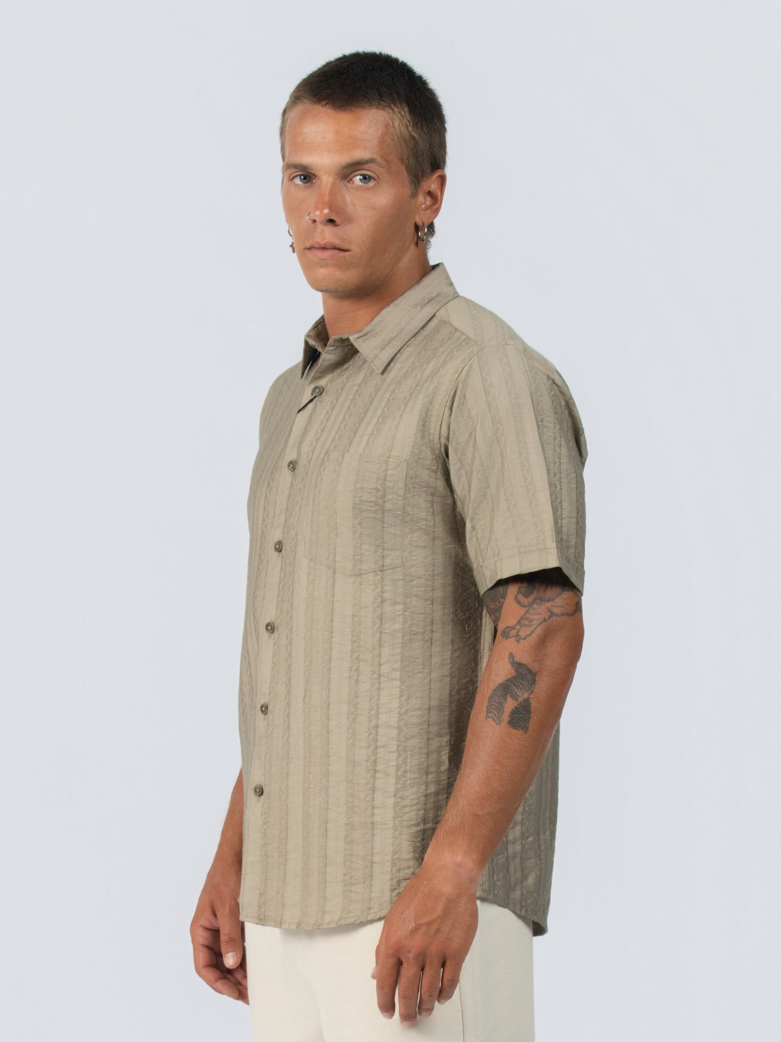 DEEDAT Slim Fit Short Sleeve Shirt - Fern