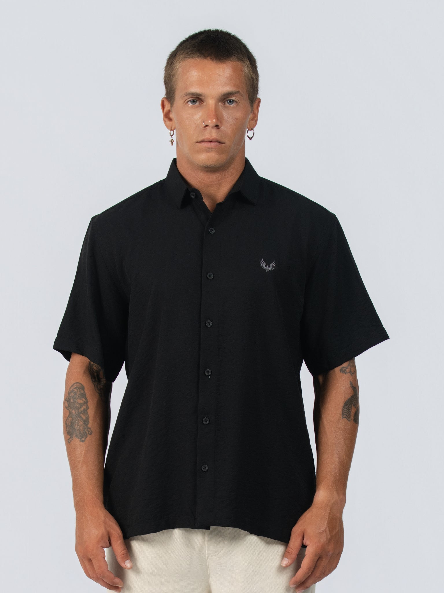 DEEDAT Regular Fit Casual Shirt - Black