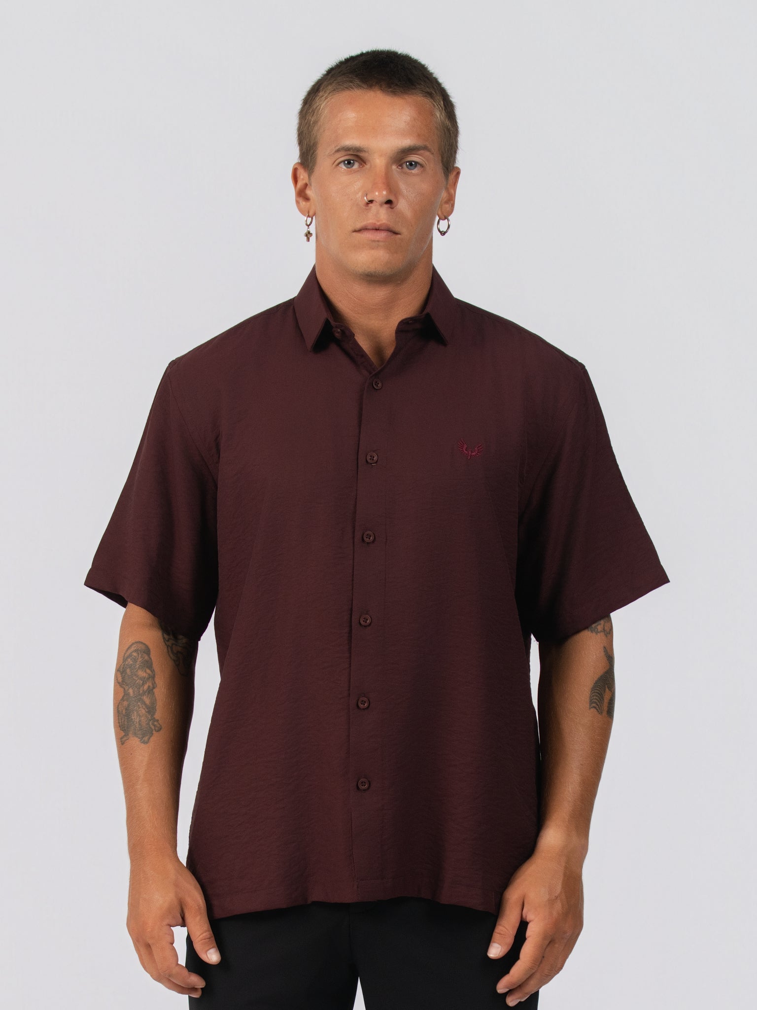 DEEDAT Regular Fit Casual Shirt - Maroon