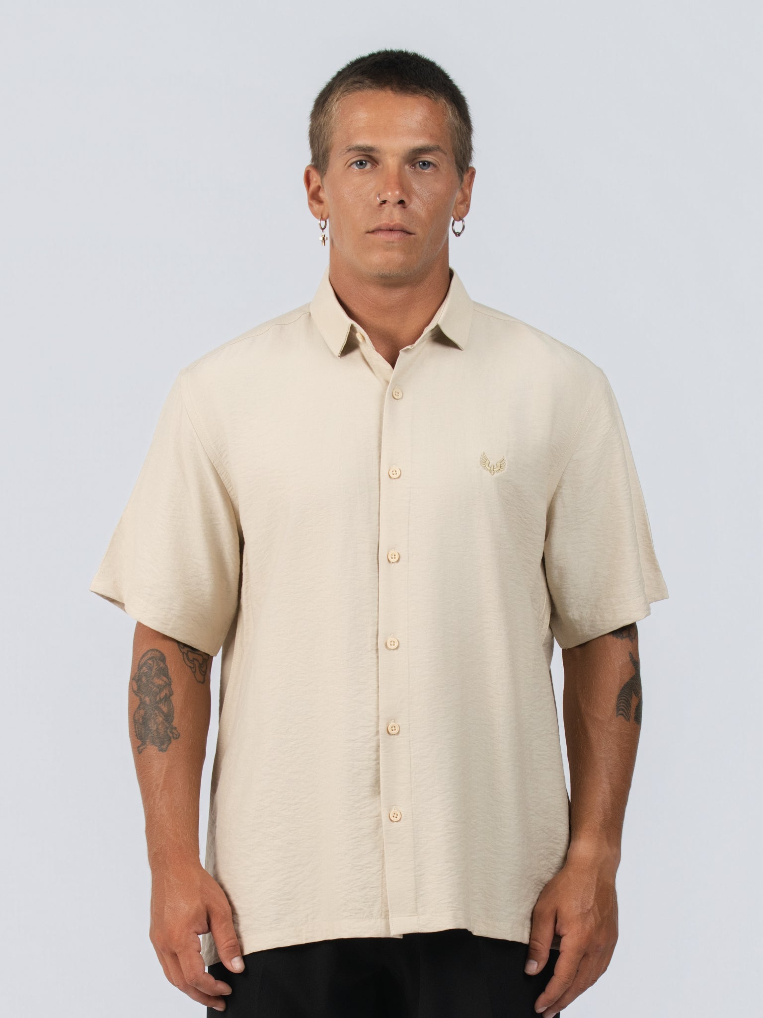 DEEDAT Regular Fit Casual Shirt - Beige