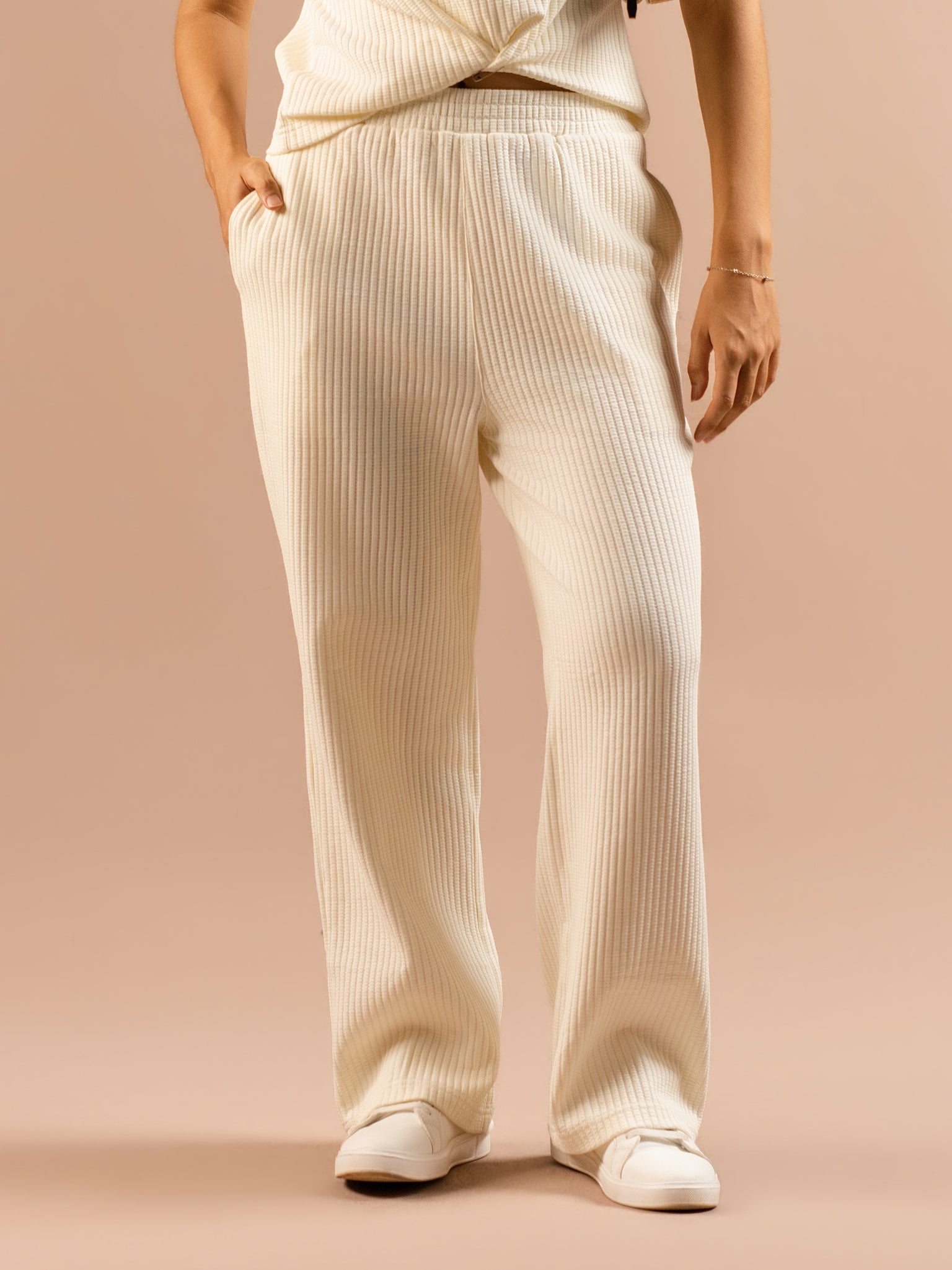DEEDAT Women's Casual Pant - Cream