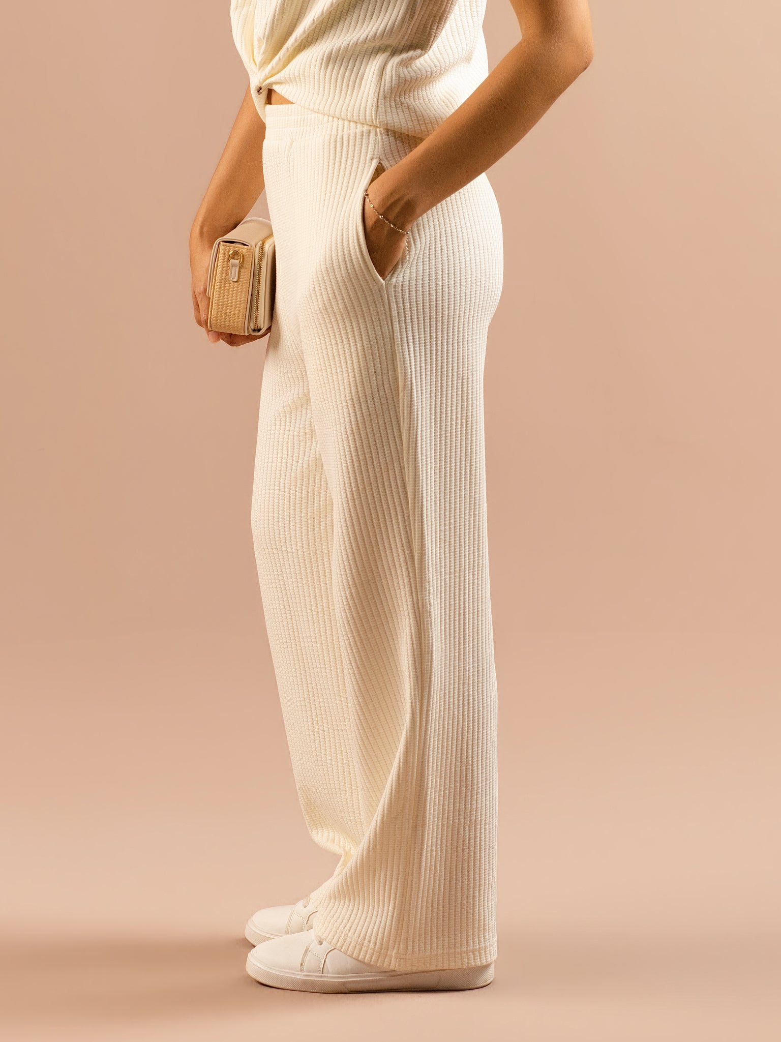 DEEDAT Women's Casual Pant - Cream