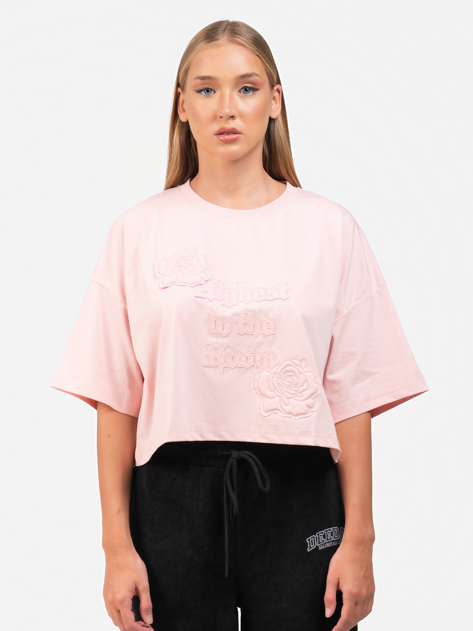 DEEDAT SICKO MODE Crew Neck Short Sleeve Tee - Pink