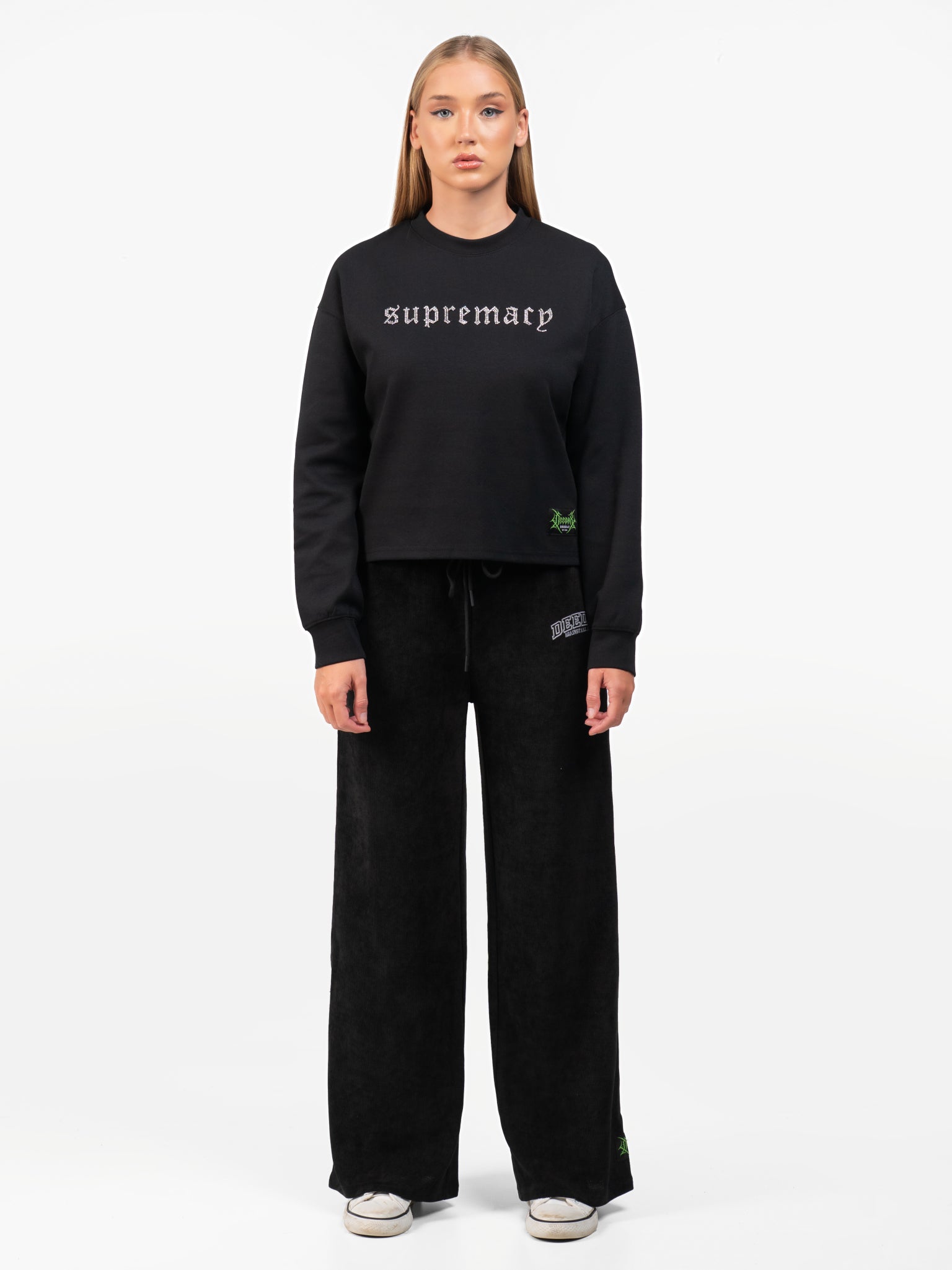 DEEDAT SICKO MODE Crew Neck Long Sleeve Tee - Black