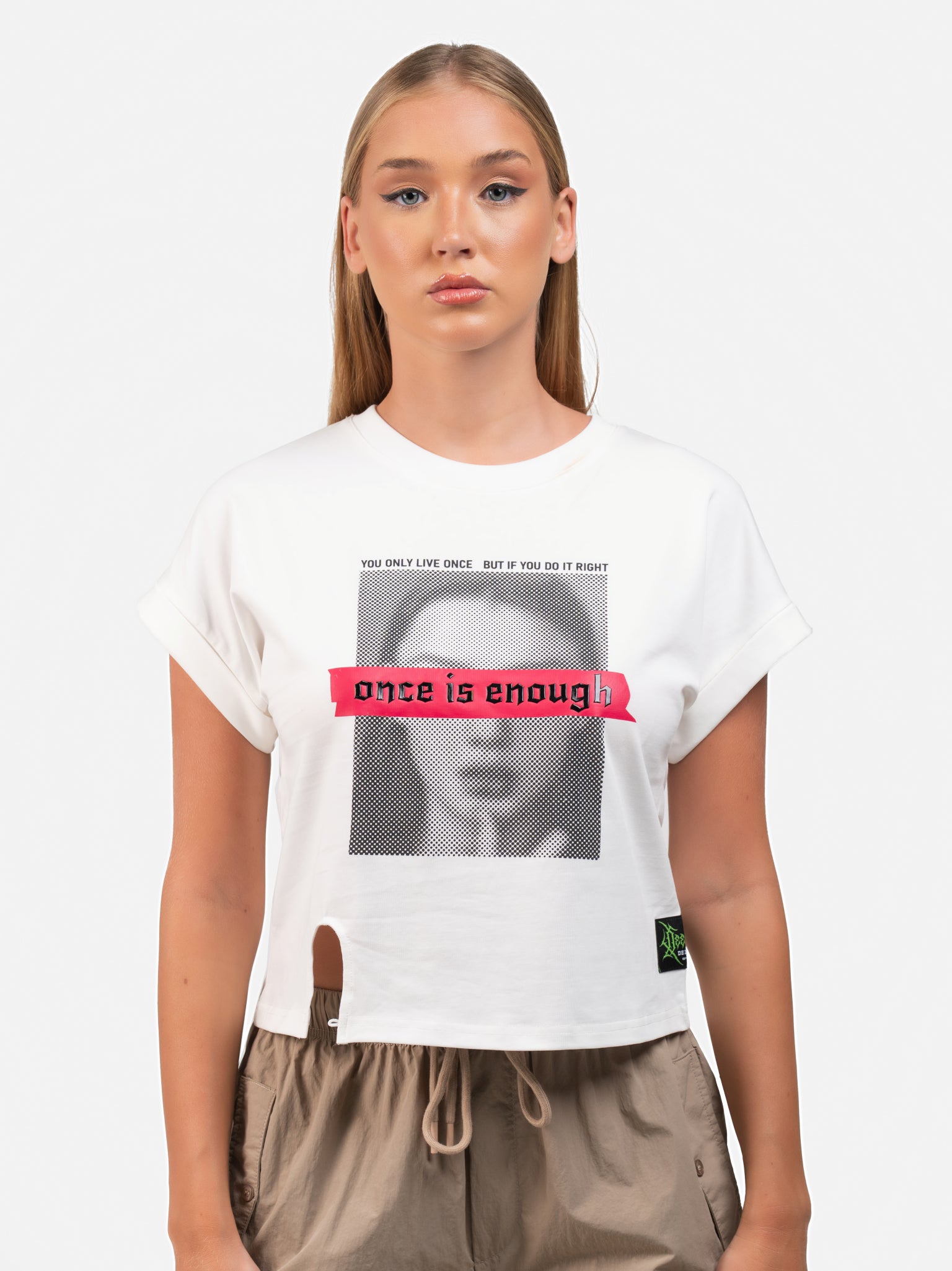 DEEDAT SICKO MODE Crew Neck Short Sleeve Tee - White