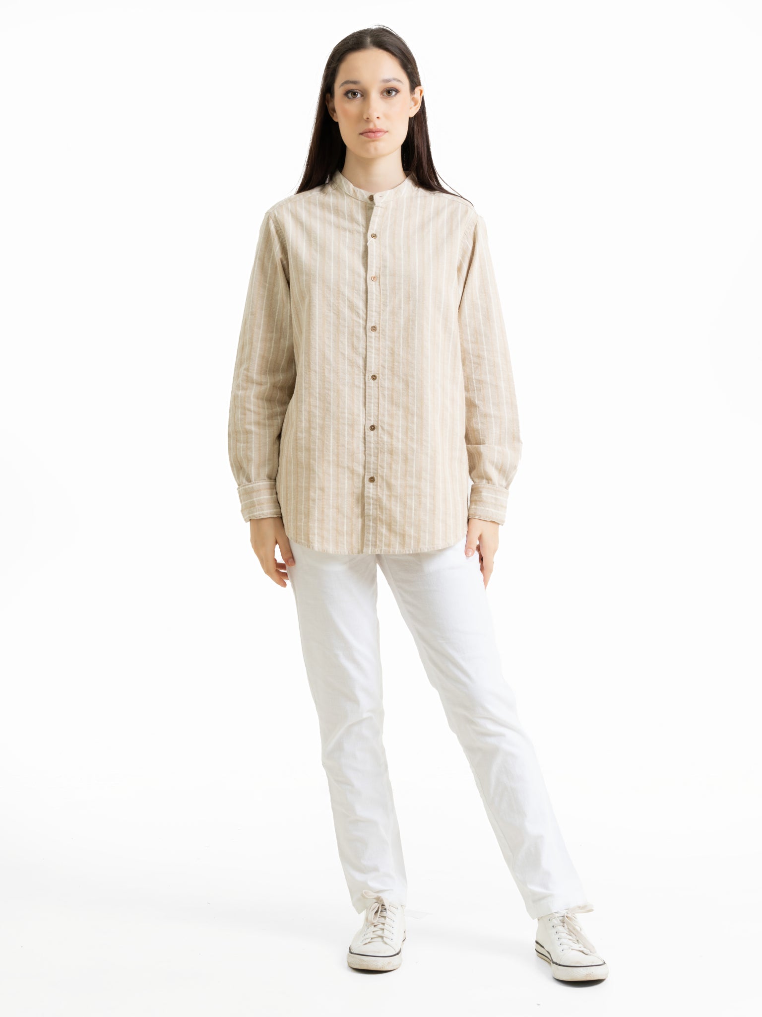 DEEDAT TUSCAN HUES Regular Fit Long Sleeve Casual Shirt - Beige