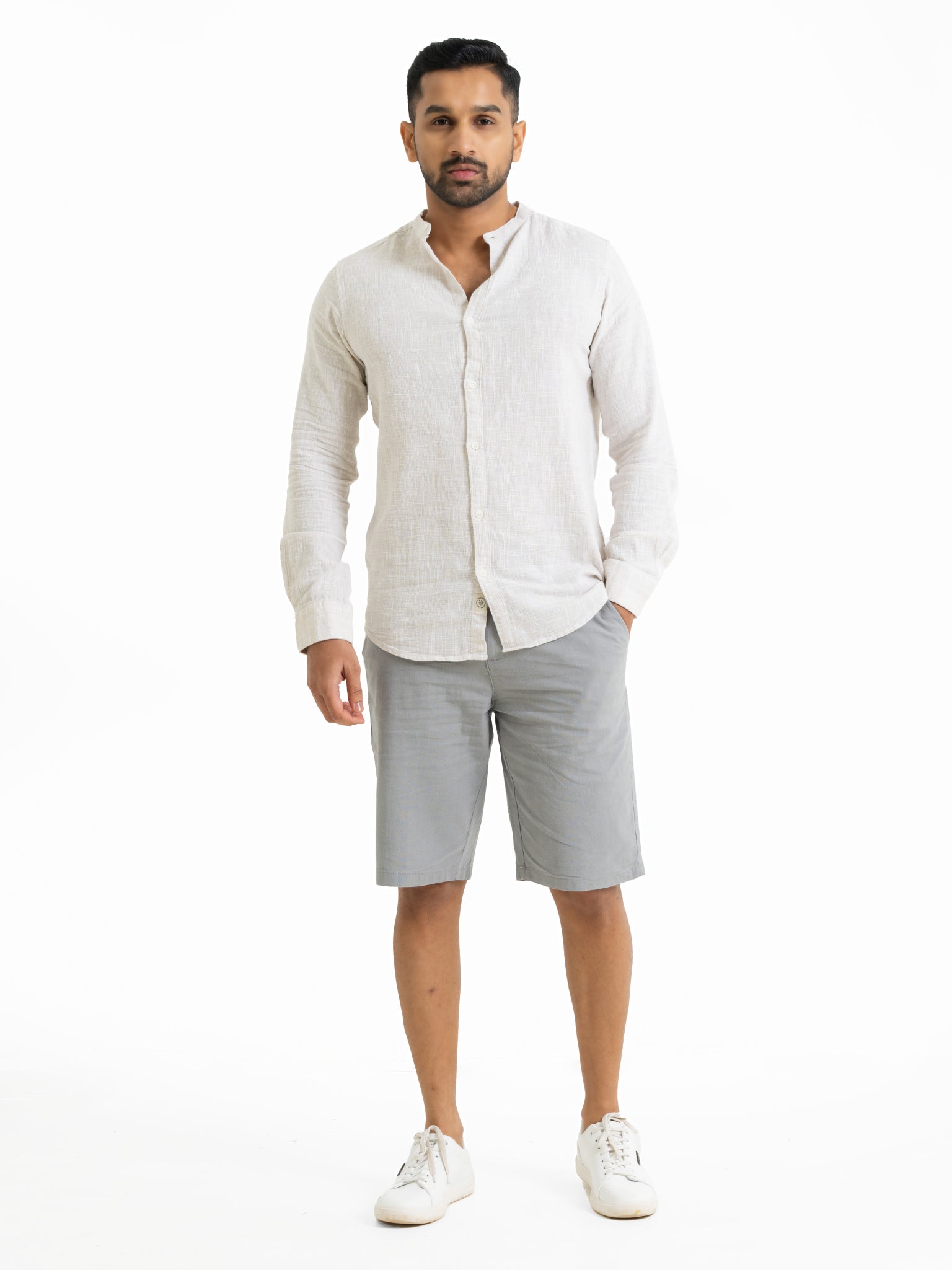 DEEDAT TUSCAN HUES Regular Fit Long Sleeve Casual Shirt - Beige