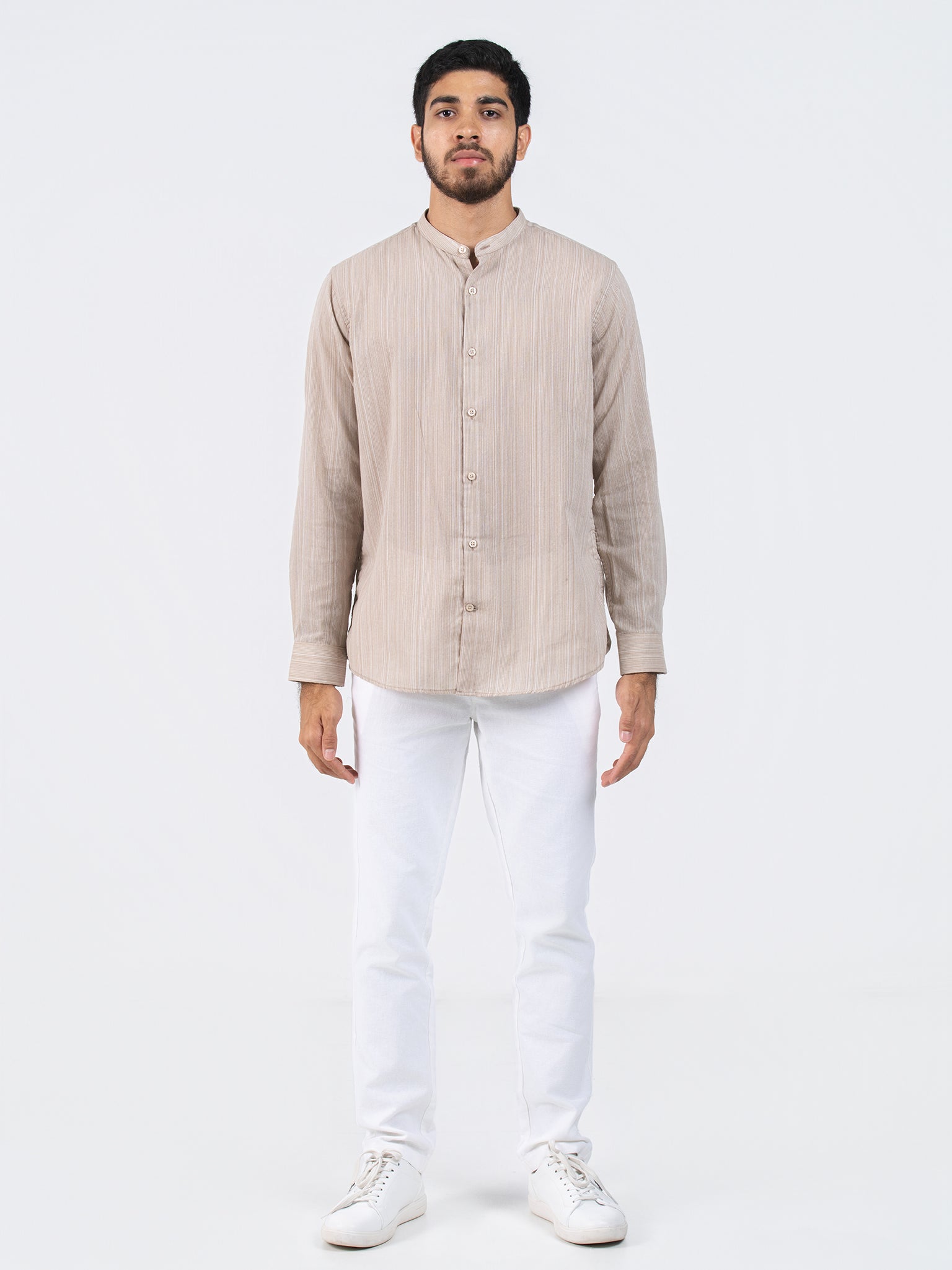 DEEDAT TUSCAN HUES Regular Fit Long Sleeve Casual Shirt - Brown