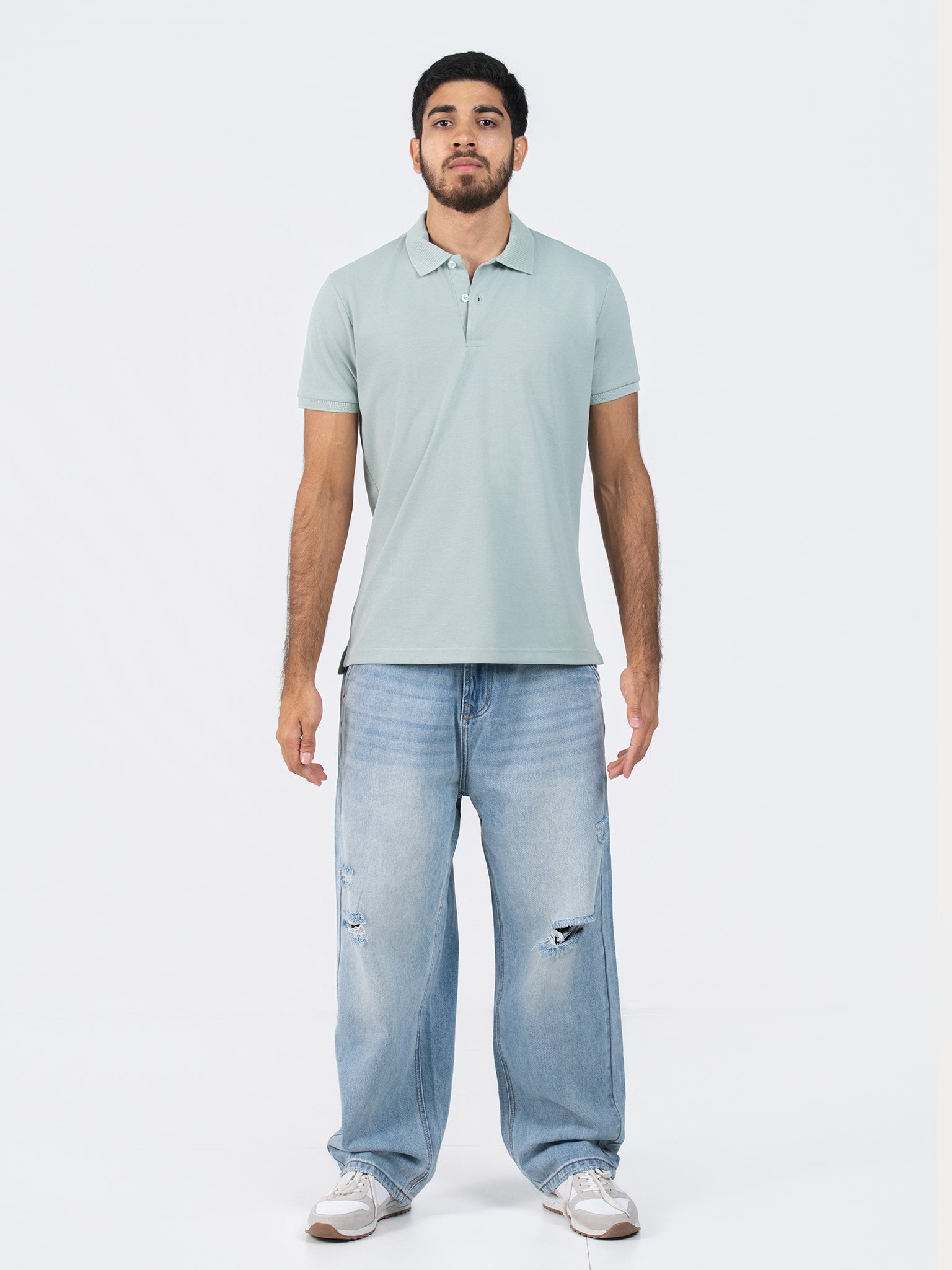 DEEDAT Polo Regular Fit Tees - Sea Green