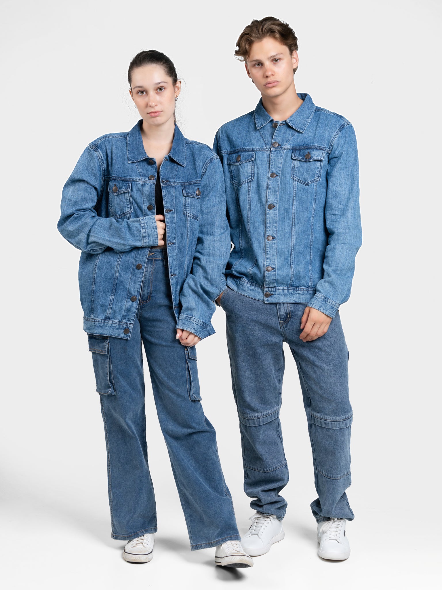 DEEDAT Regular Fit Long Sleeve Denim Jacket - Stone Wash