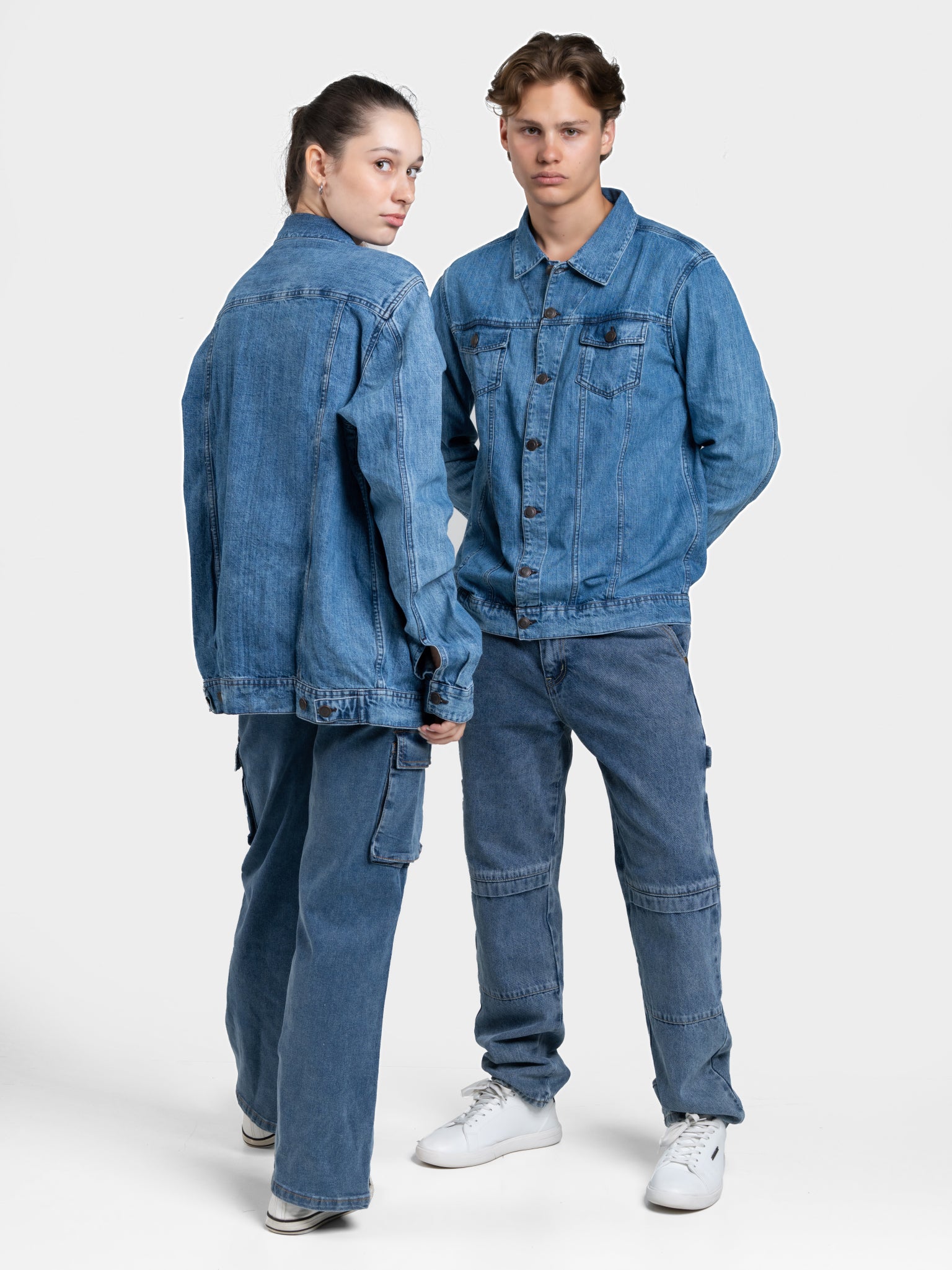 DEEDAT Regular Fit Long Sleeve Denim Jacket - Stone Wash