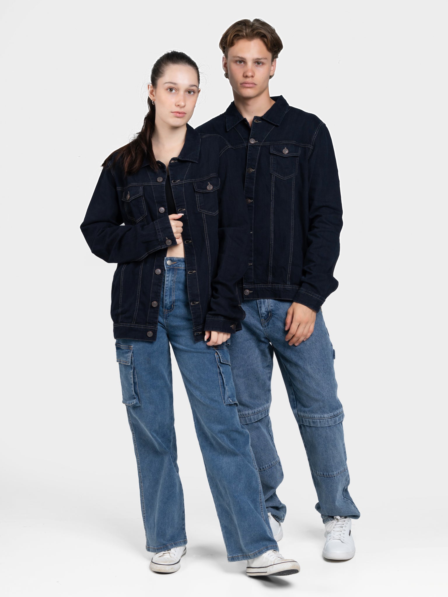 DEEDAT Regular Fit Long Sleeve Denim Jacket - Black