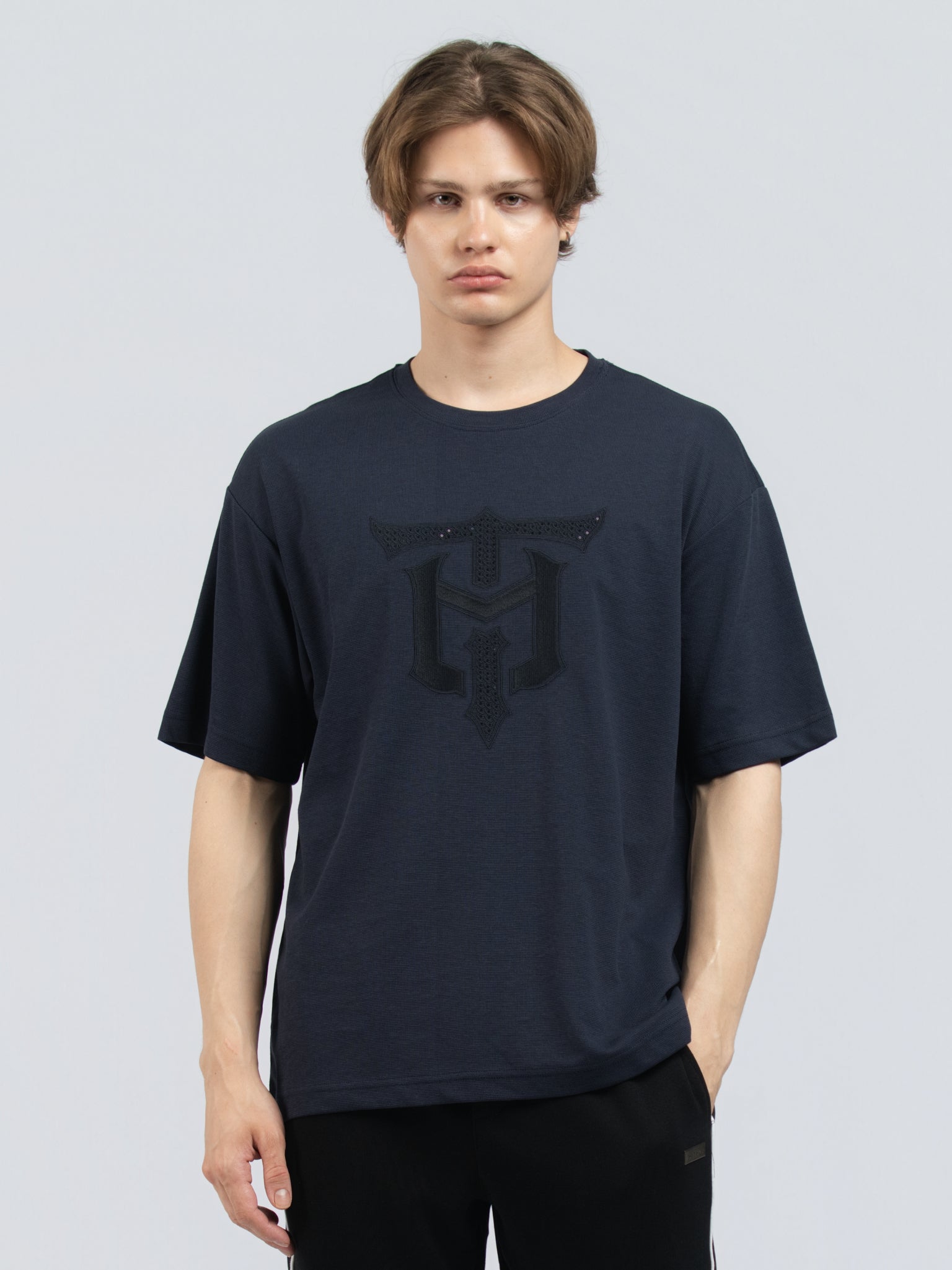 DEEDAT MNML WRLD MAVERICK Oversized Tee Shirt - Navy