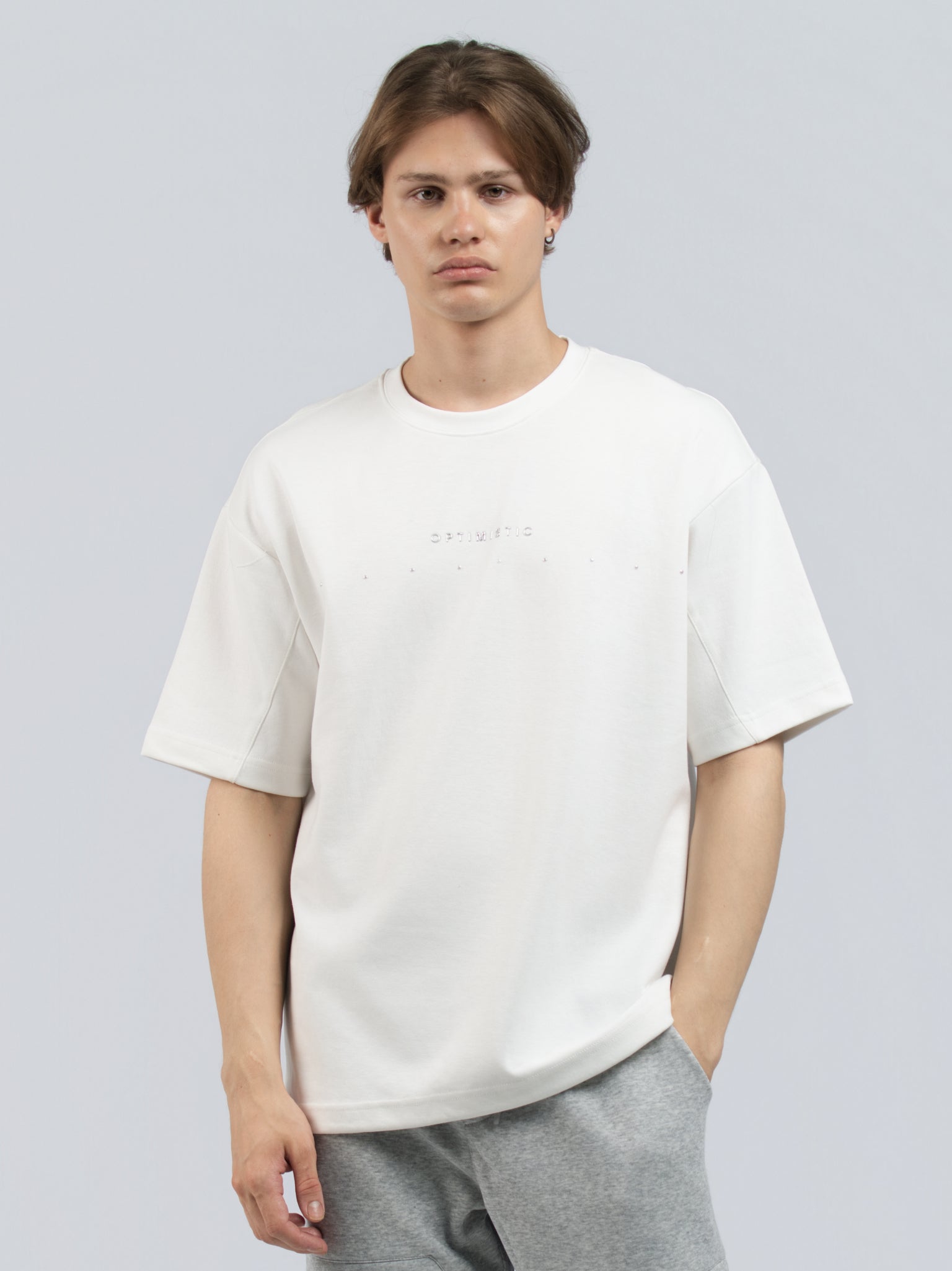 DEEDAT MNML WRLD MAVERICK Oversized Tee Shirt - White