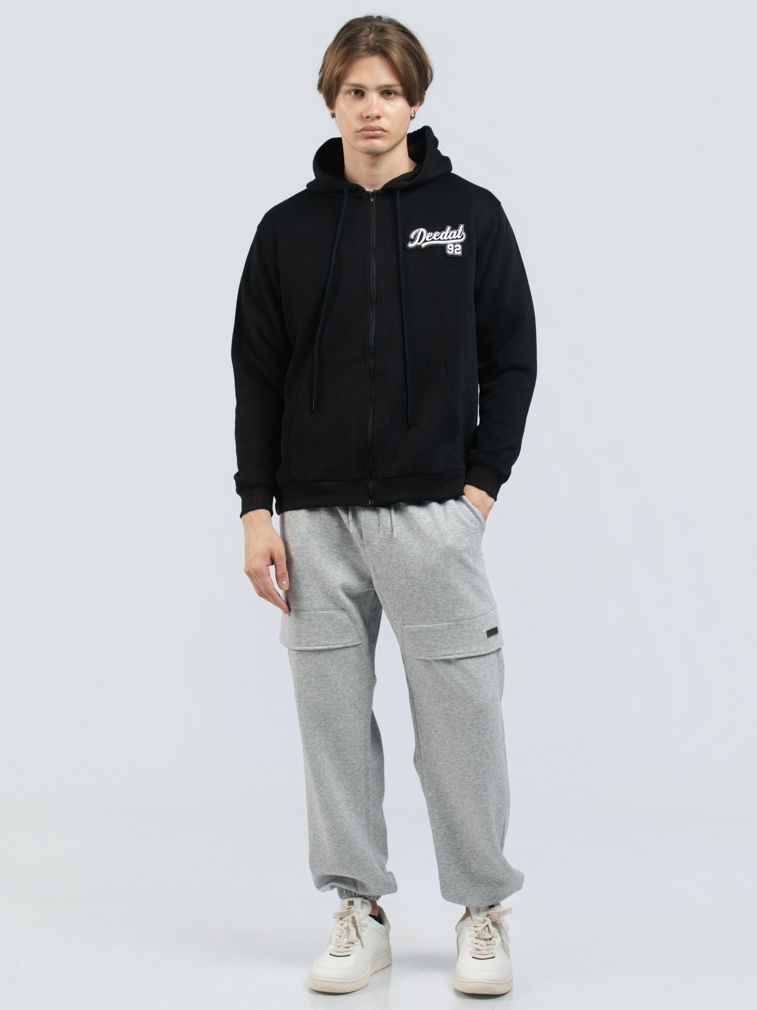 DEEDAT Oversized Long-Sleeve Hoodie - Black