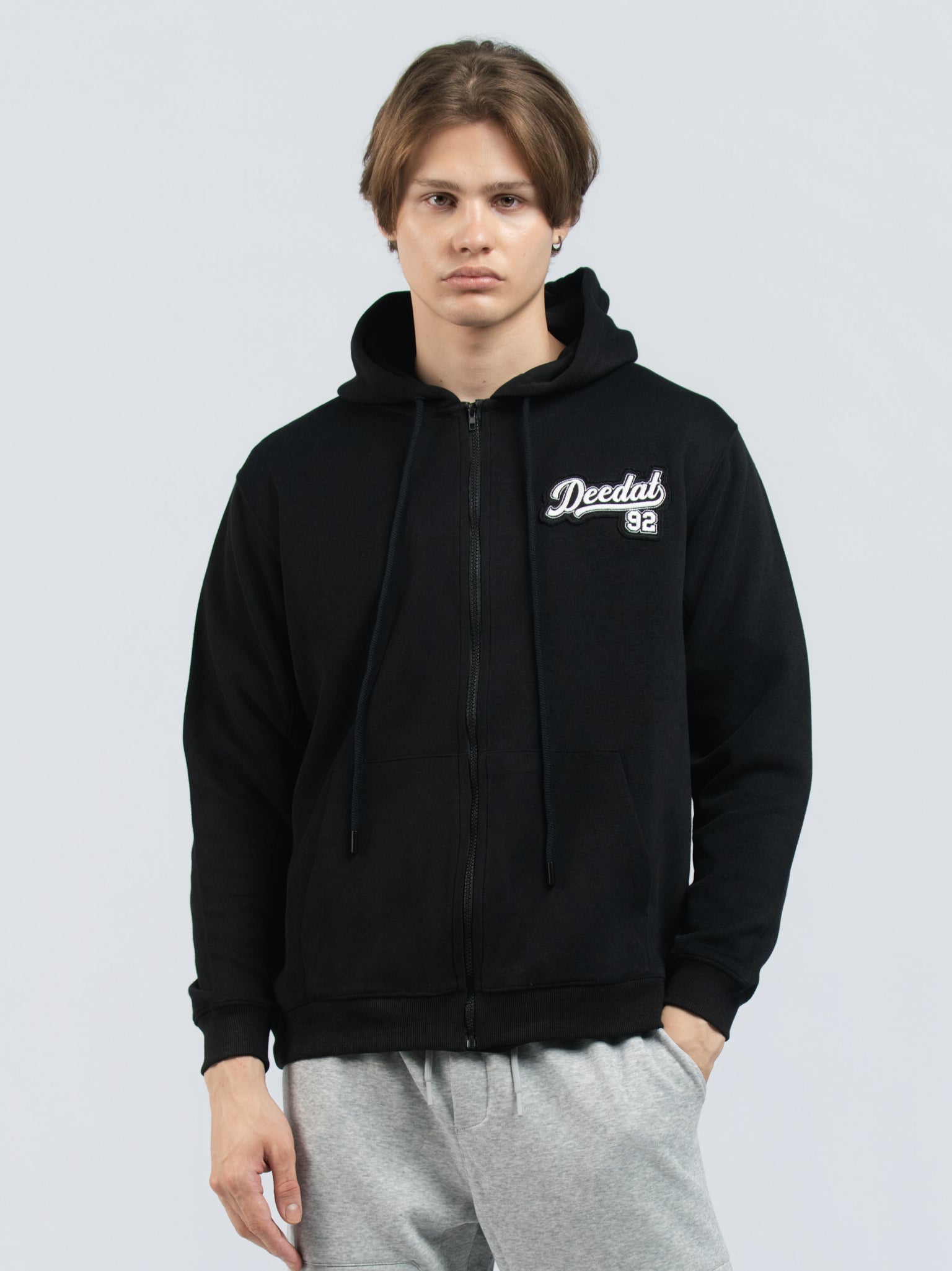 DEEDAT Oversized Long-Sleeve Hoodie - Black