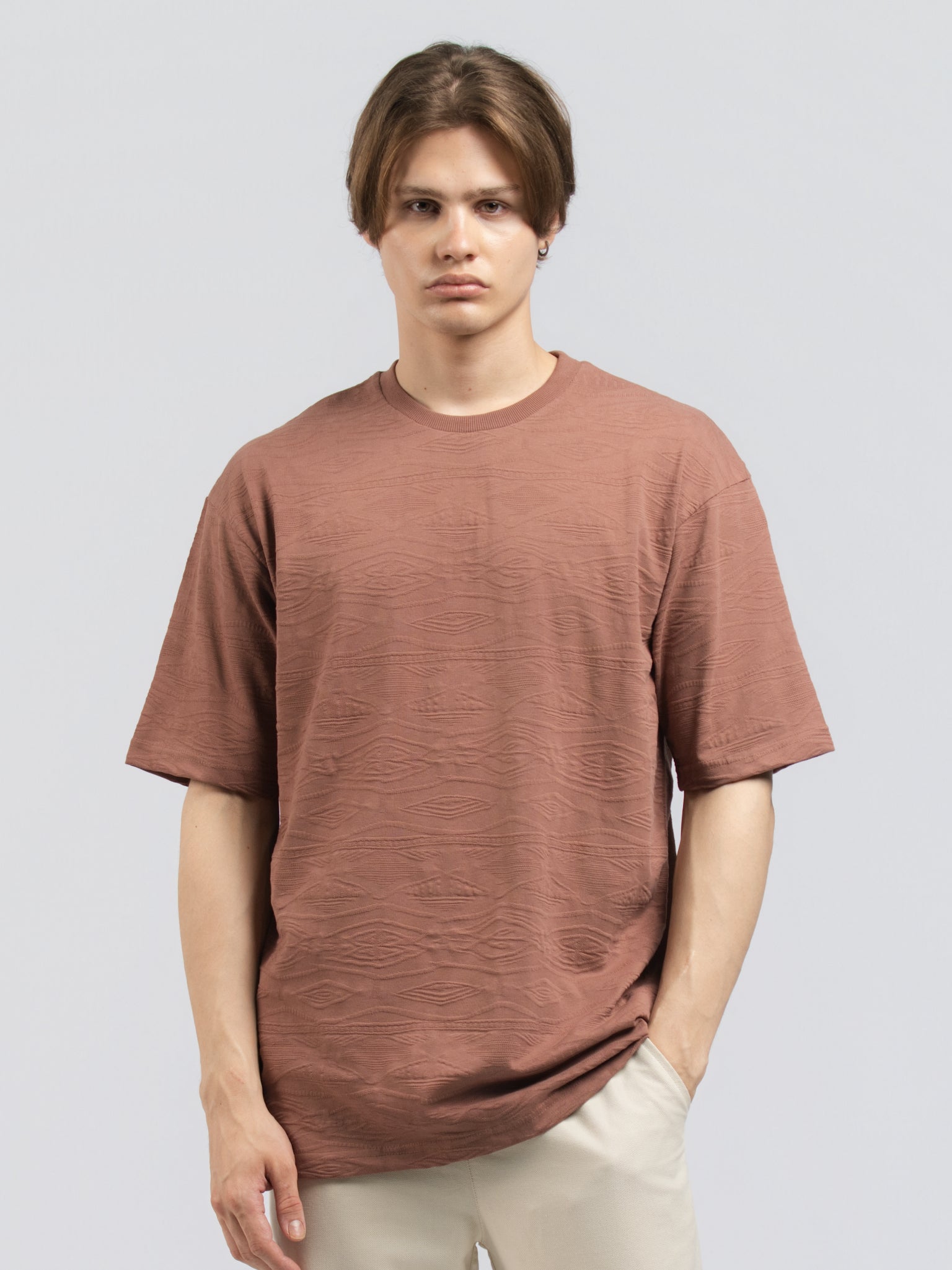 DEEDAT OVERSIZED Crew Neck Tees - brown