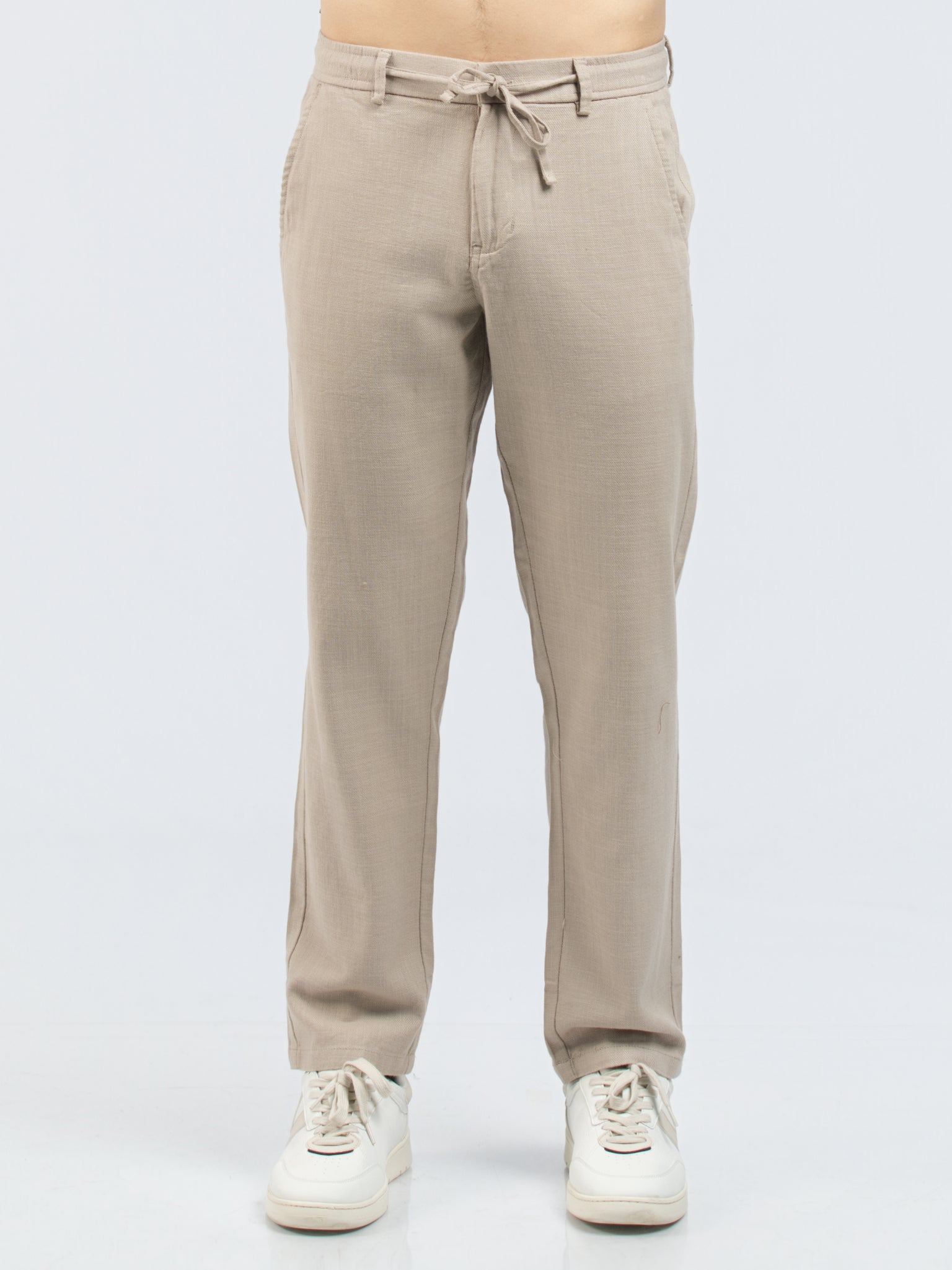 DEEDAT Standard Hem Slim Fit Casual Pant - Khaki