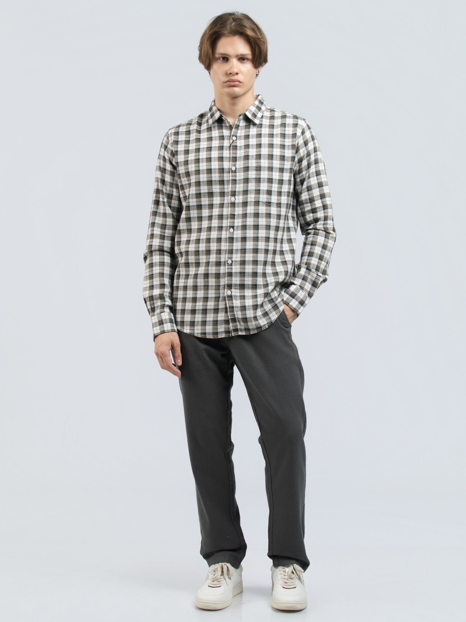 DEEDAT Standard Hem Slim Fit Casual Pant - Forest