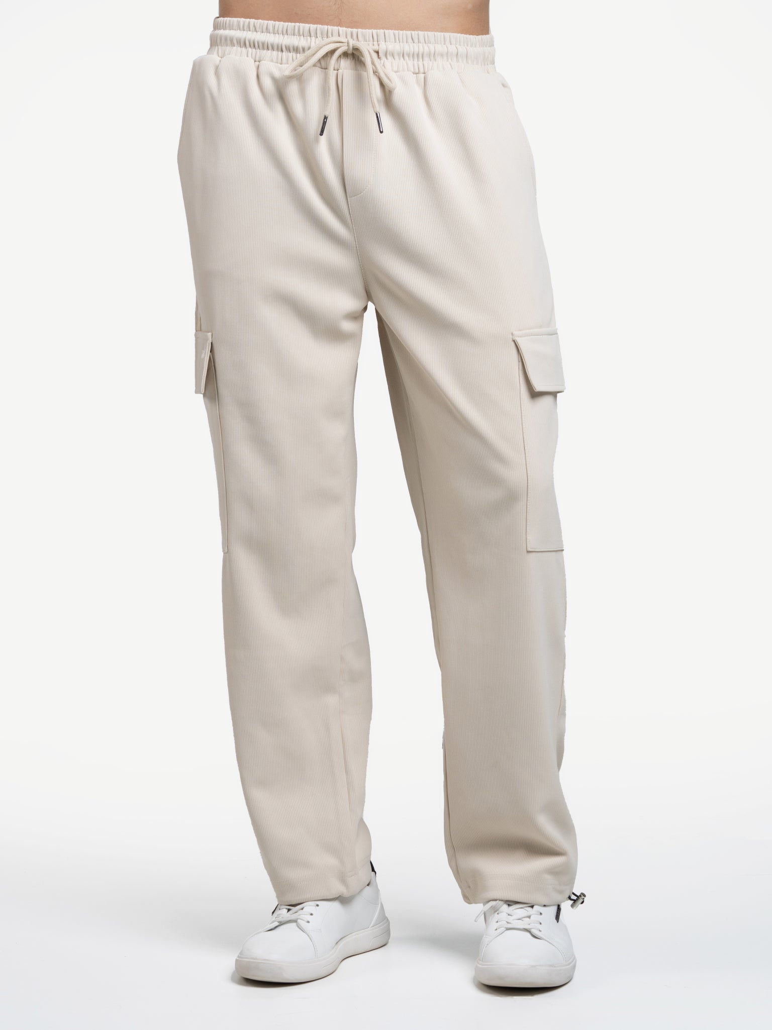 DEEDAT Regular Fit Cargo Pant - Beige