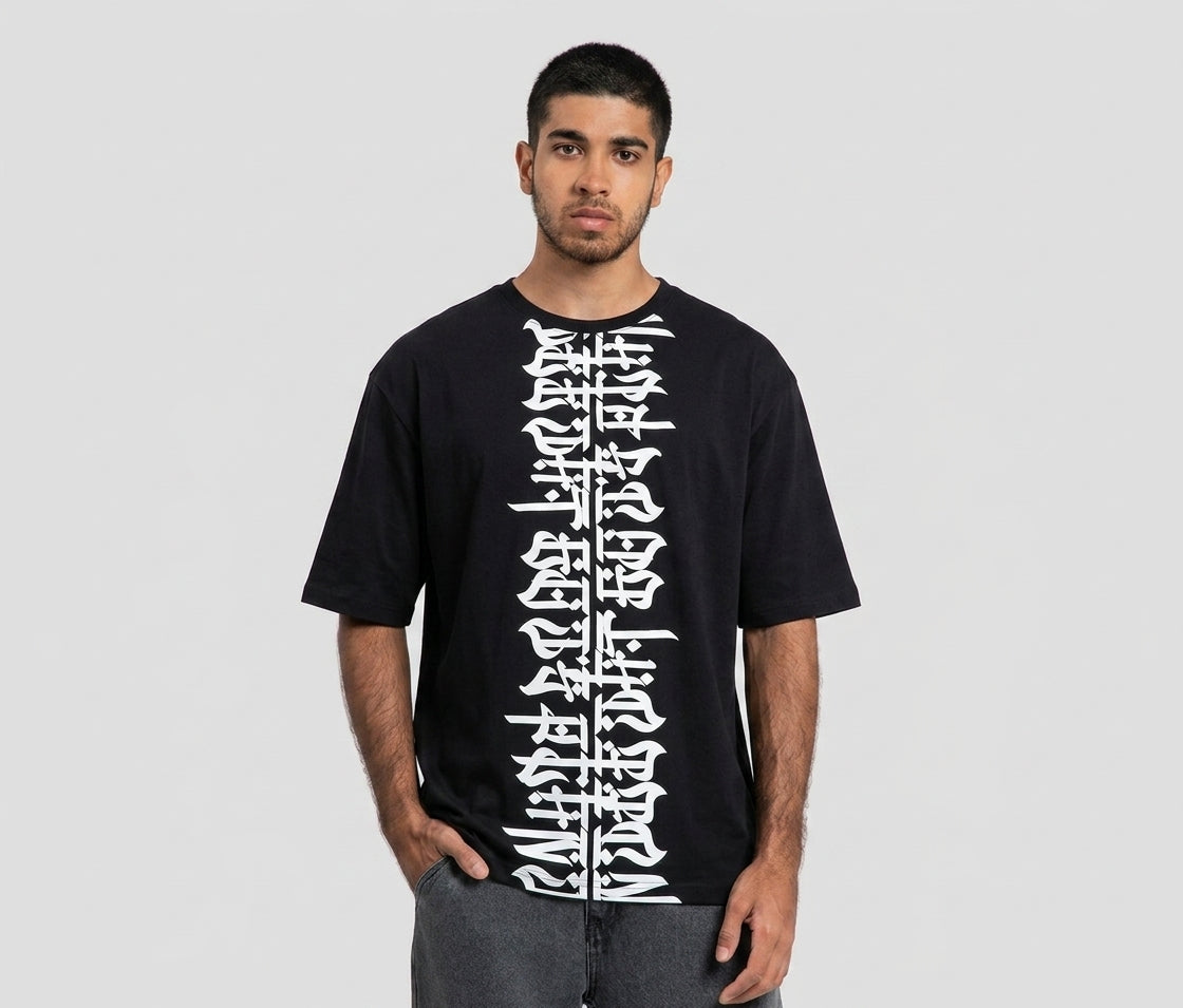 DEEDAT GODS PLAN Oversized Tee - Black