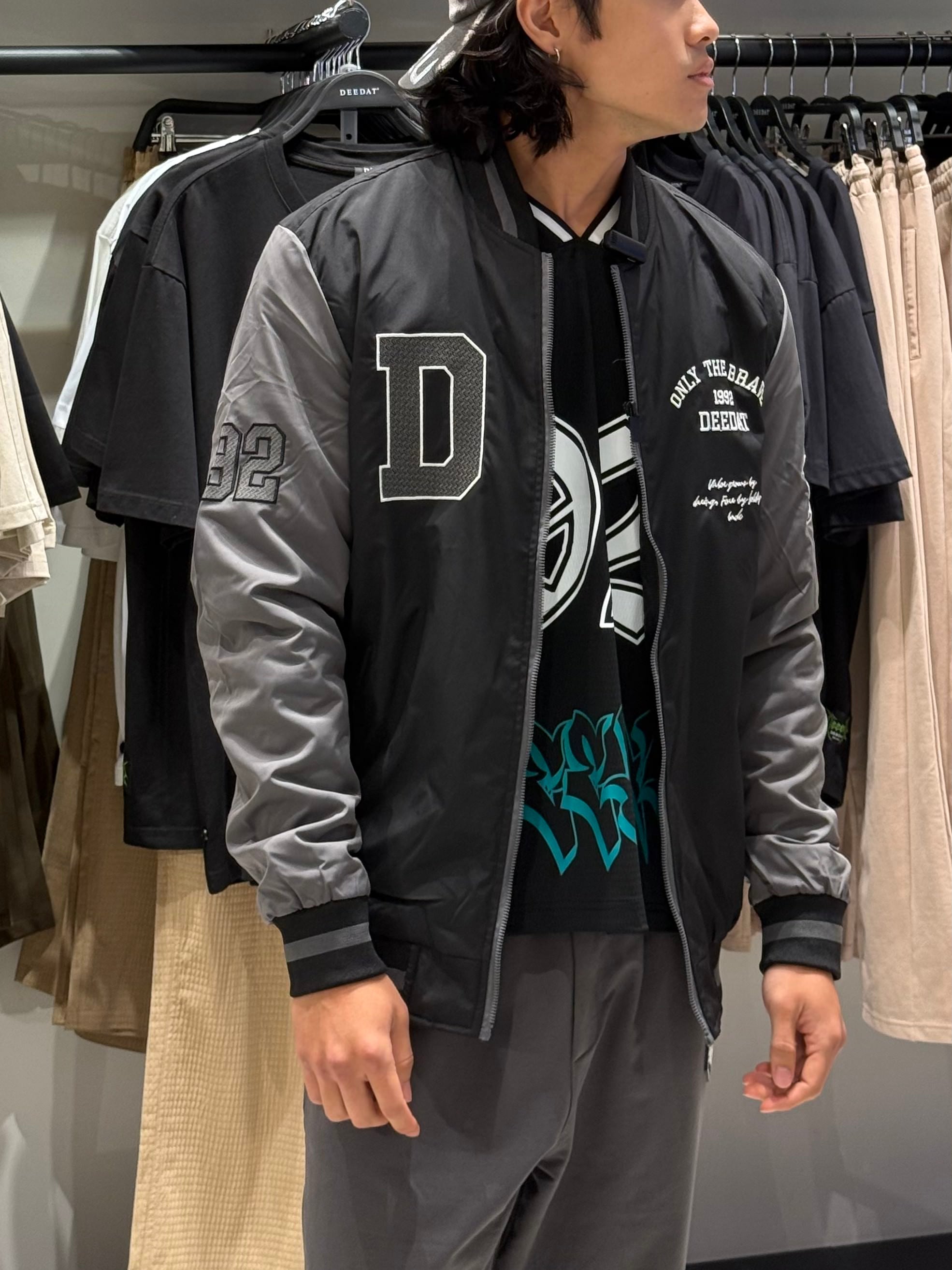 DEEDAT VARSITY Regular Fit Jacket - Black