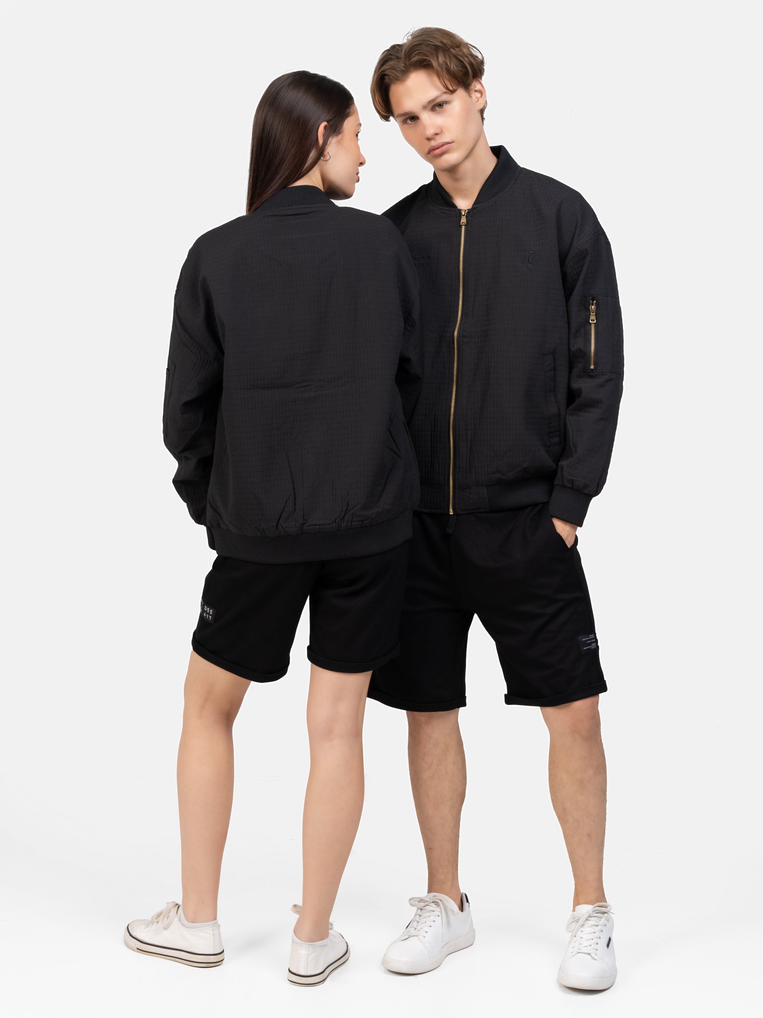 DEEDAT Regular Fit Bomber Jacket - Black