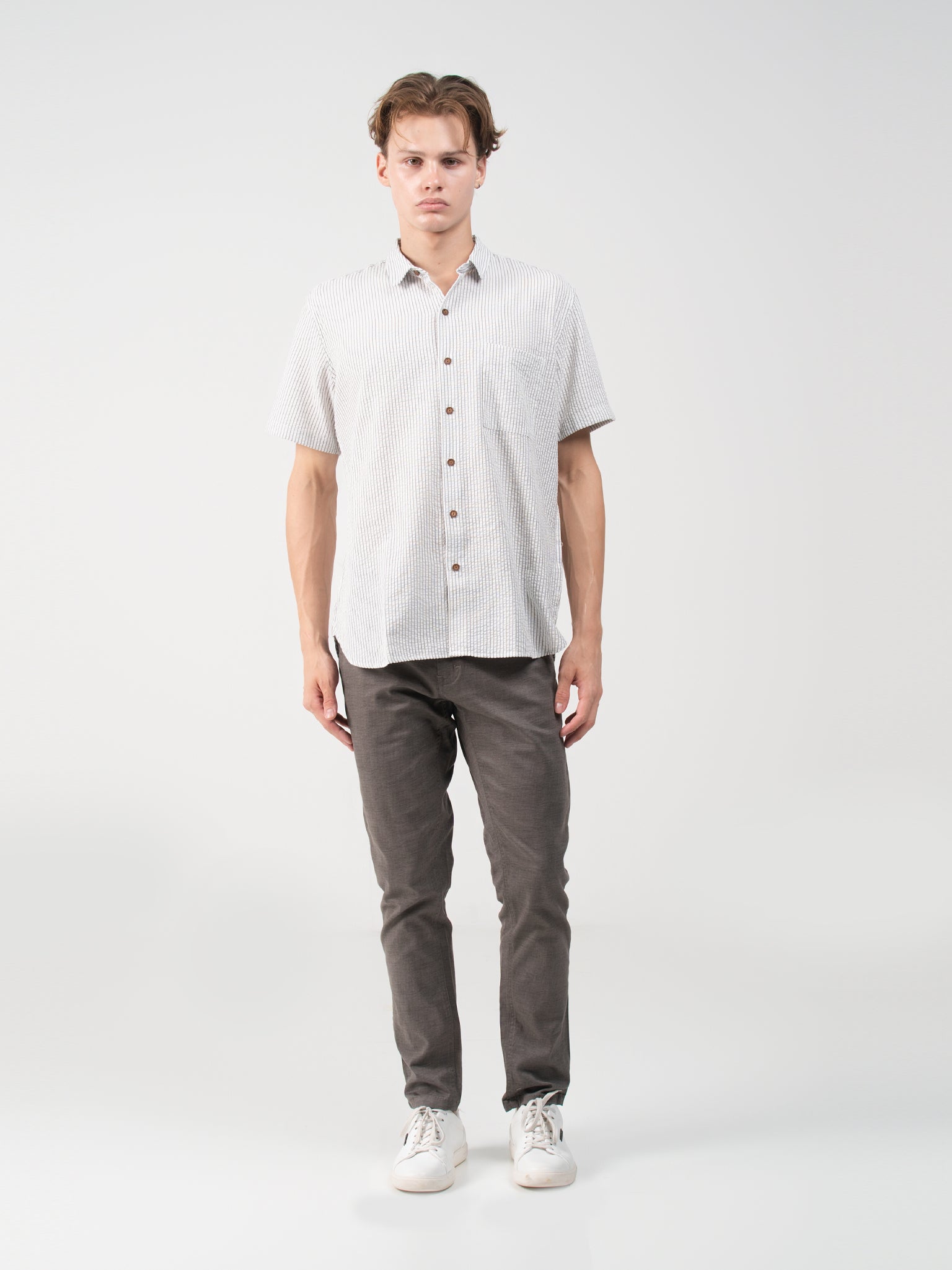 DEEDAT PORTOFINO Tapered Fit Casual Trouser - Ash