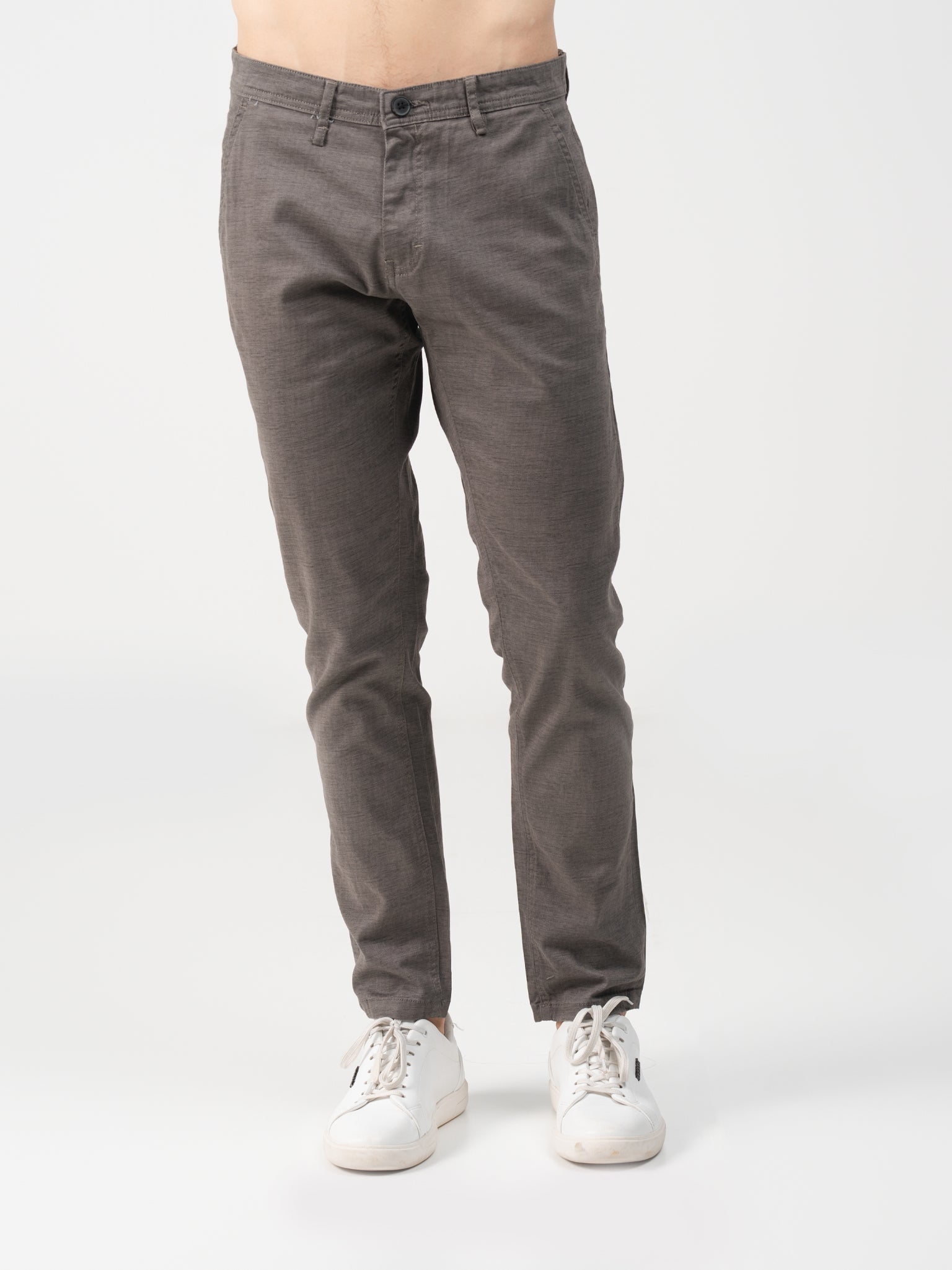 DEEDAT PORTOFINO Tapered Fit Casual Trouser - Ash