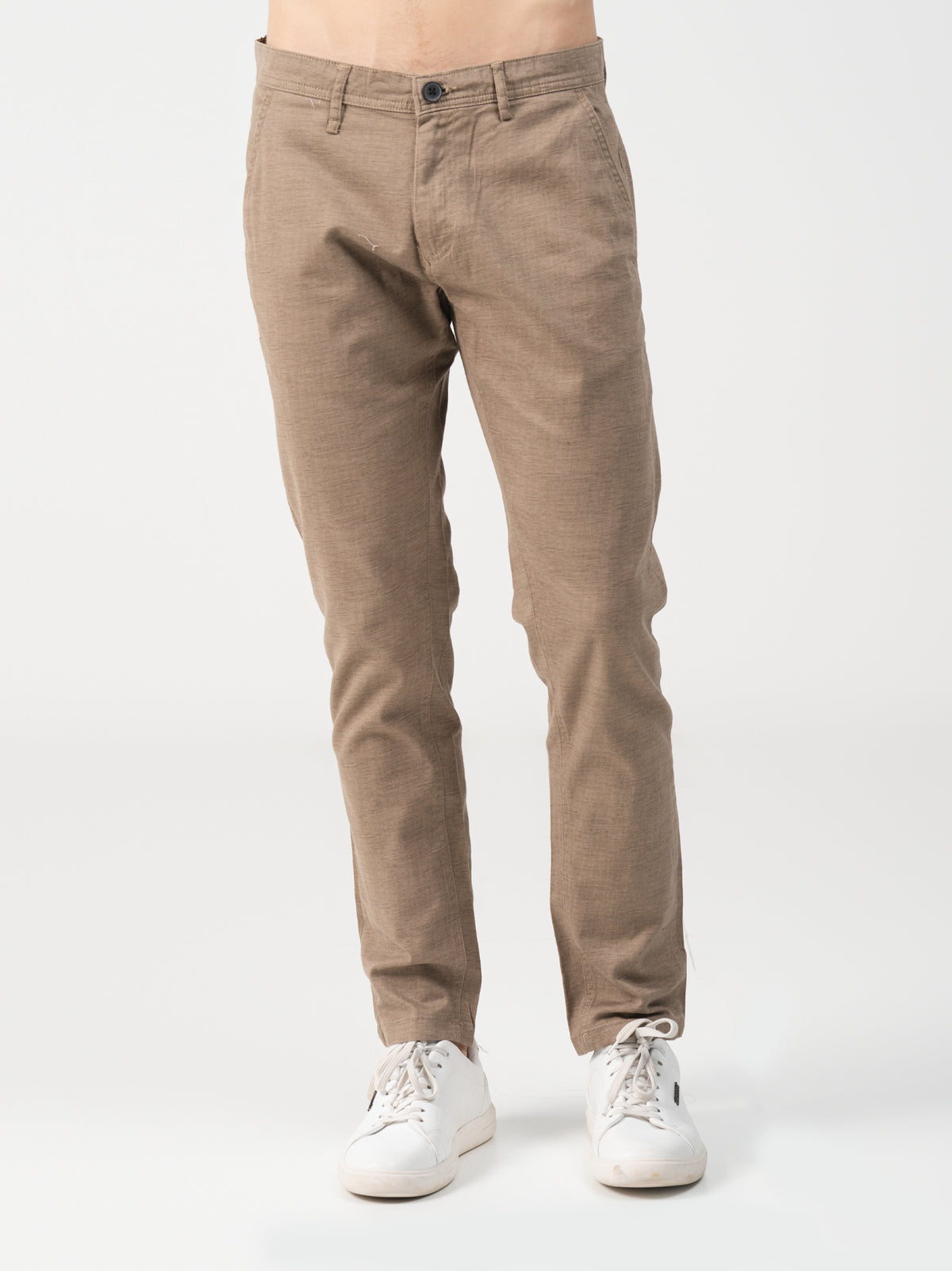 DEEDAT PORTOFINO Tapered Fit Casual Trouser - Beige
