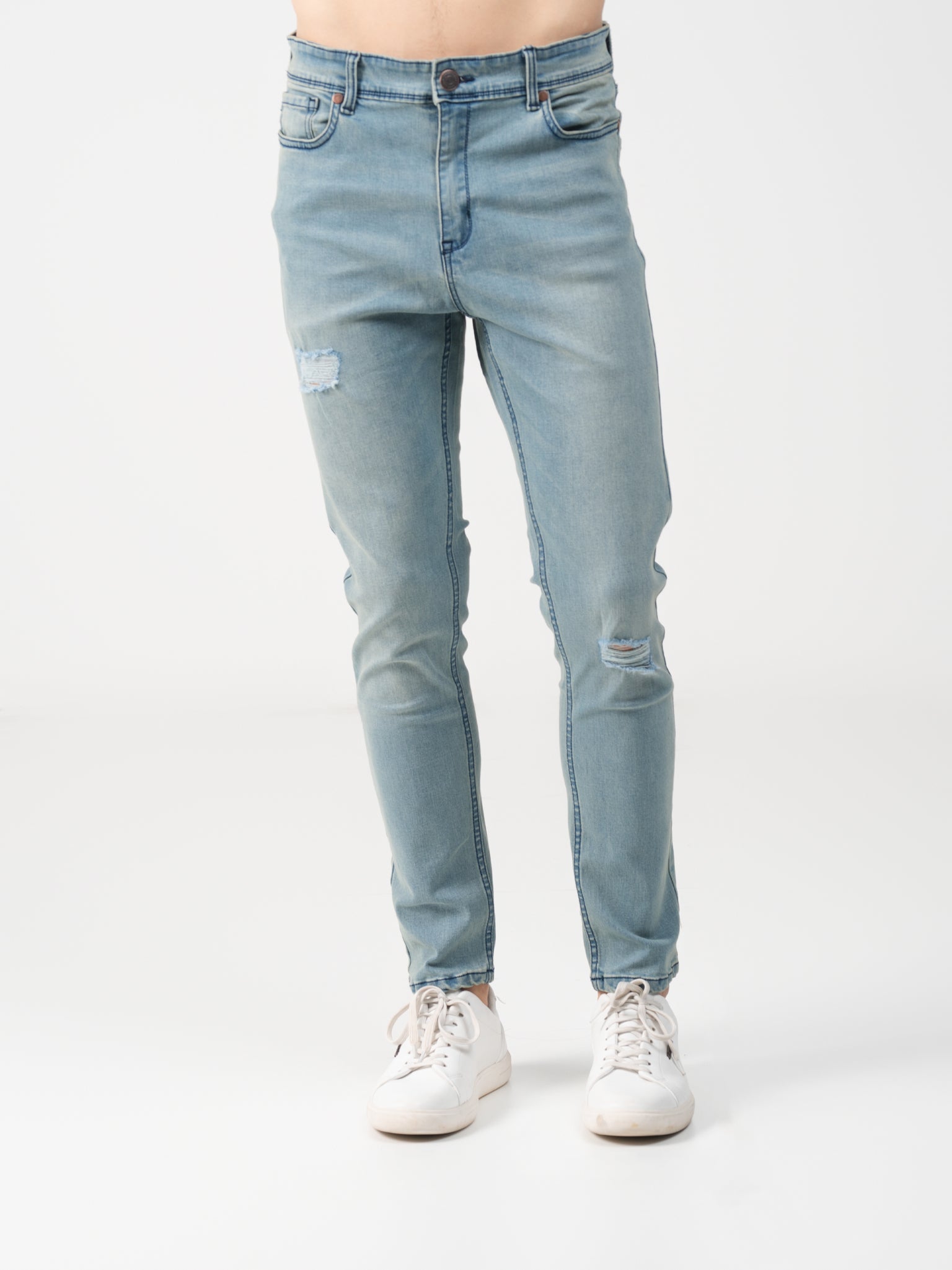 DEEDAT Tapered Fit Jeans - Mid Blue