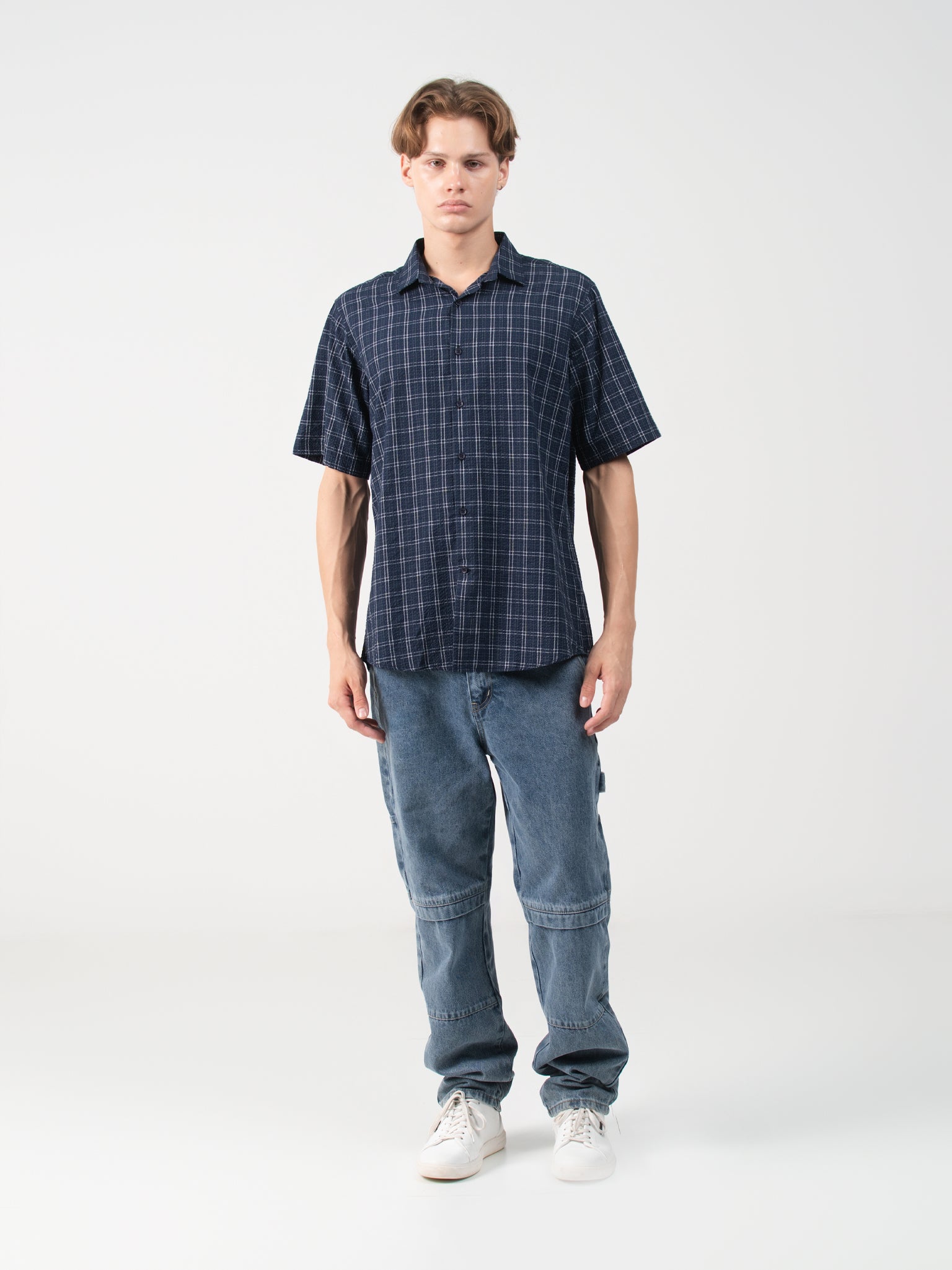 DEEDAT Regular Fit Short Sleeve Shirt - Blue