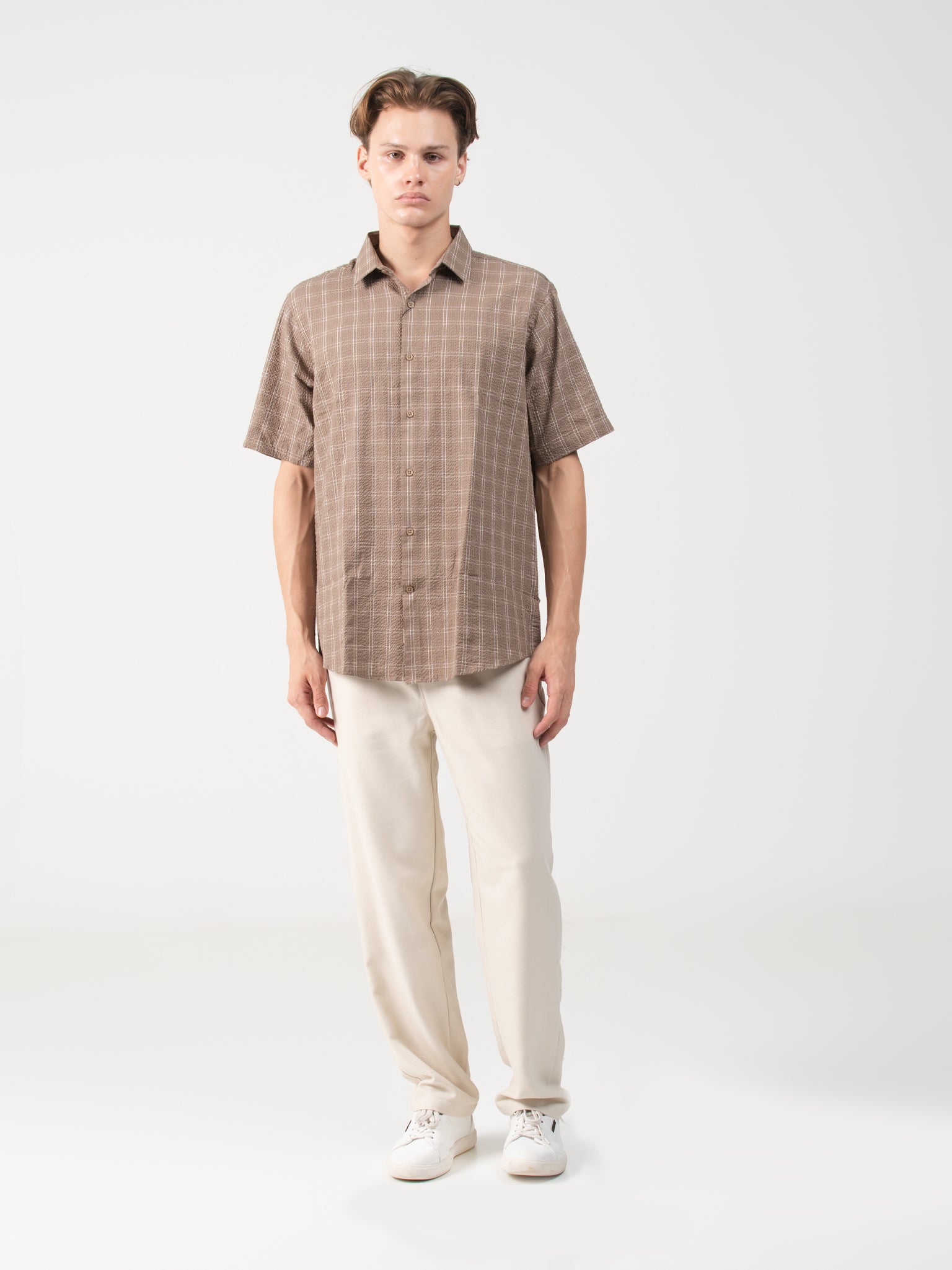 DEEDAT Regular Fit Short Sleeve Shirt - Khaki