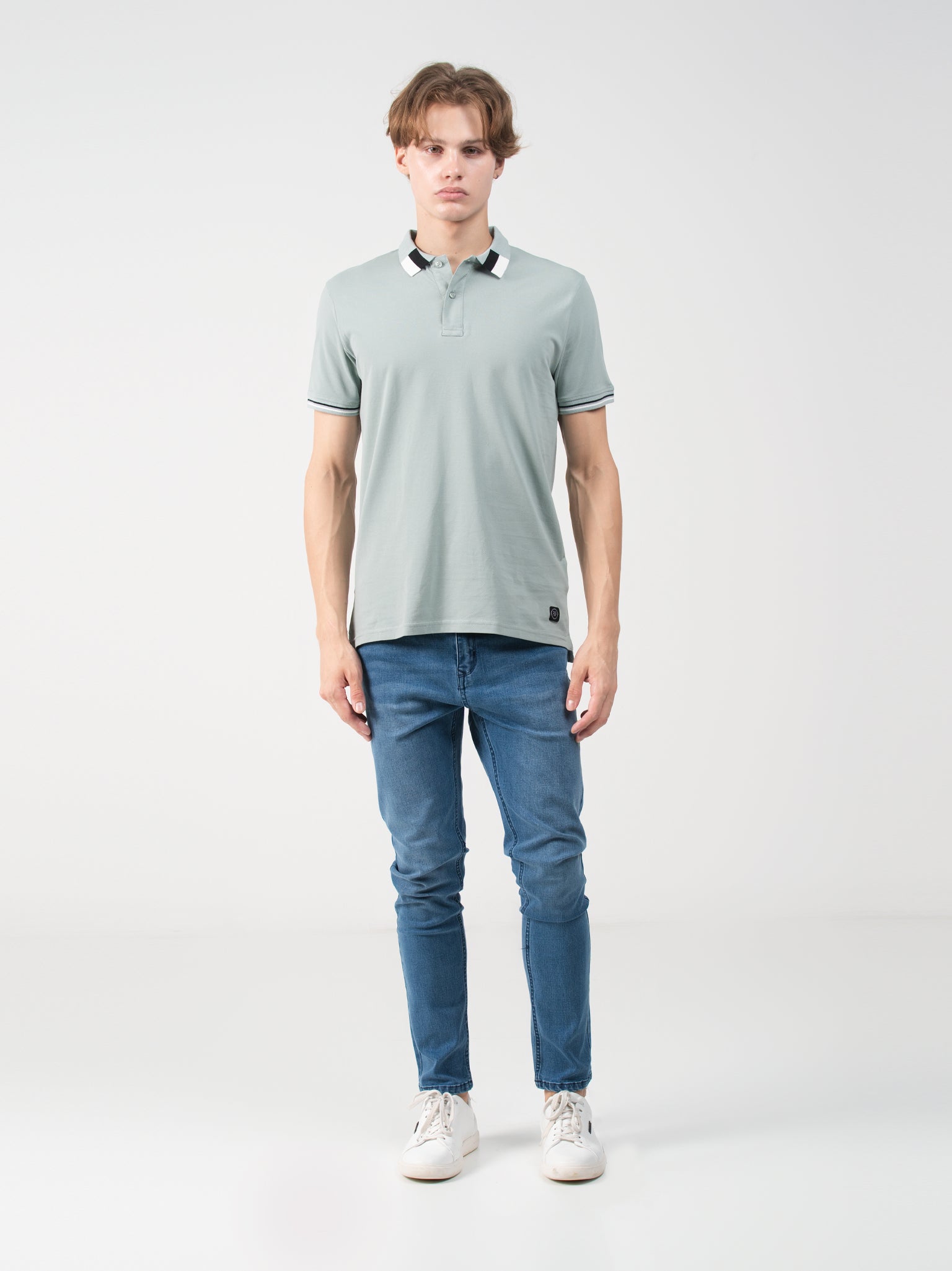 DEEDAT Slim Fit Polo Tee Shirt - Green